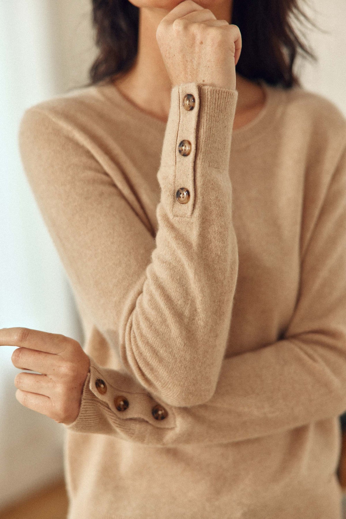 Gilet Pull En Laine Et Lurex BELLEROSE – Couleur Beige Or, Taille 14 Ans