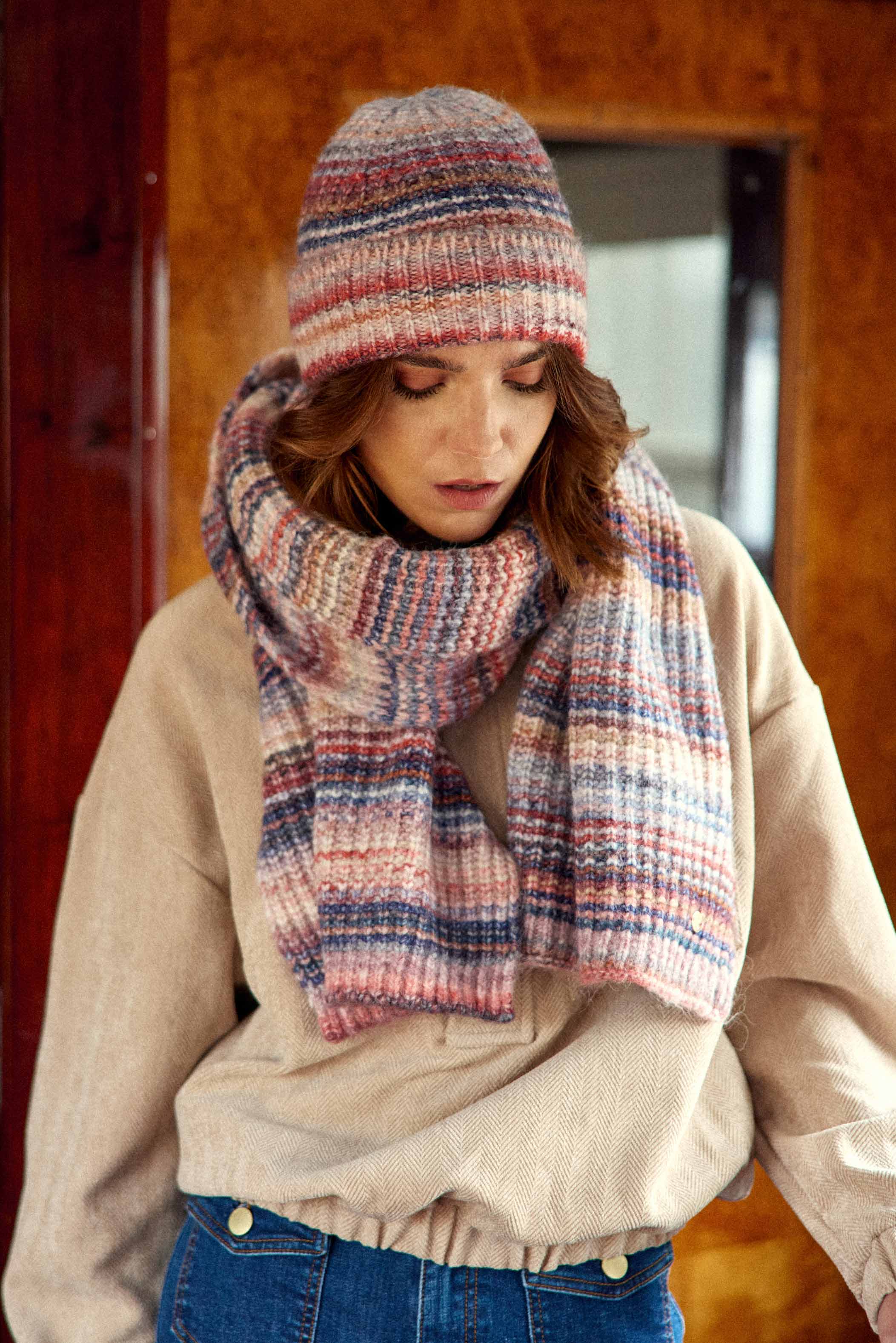 Bonnet Alea - Bleu/Rose