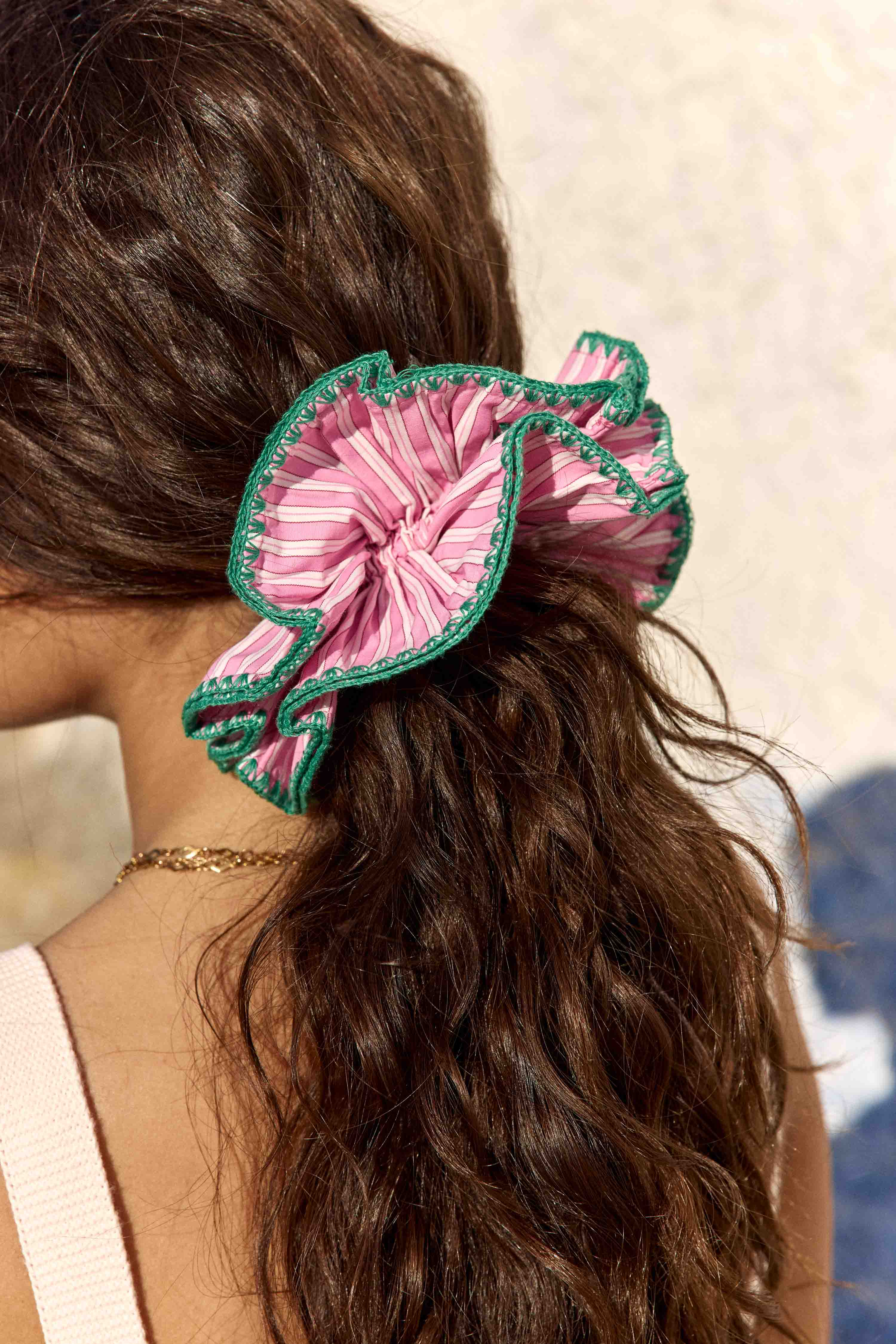 Chouchou Amy - Ecru/Rose