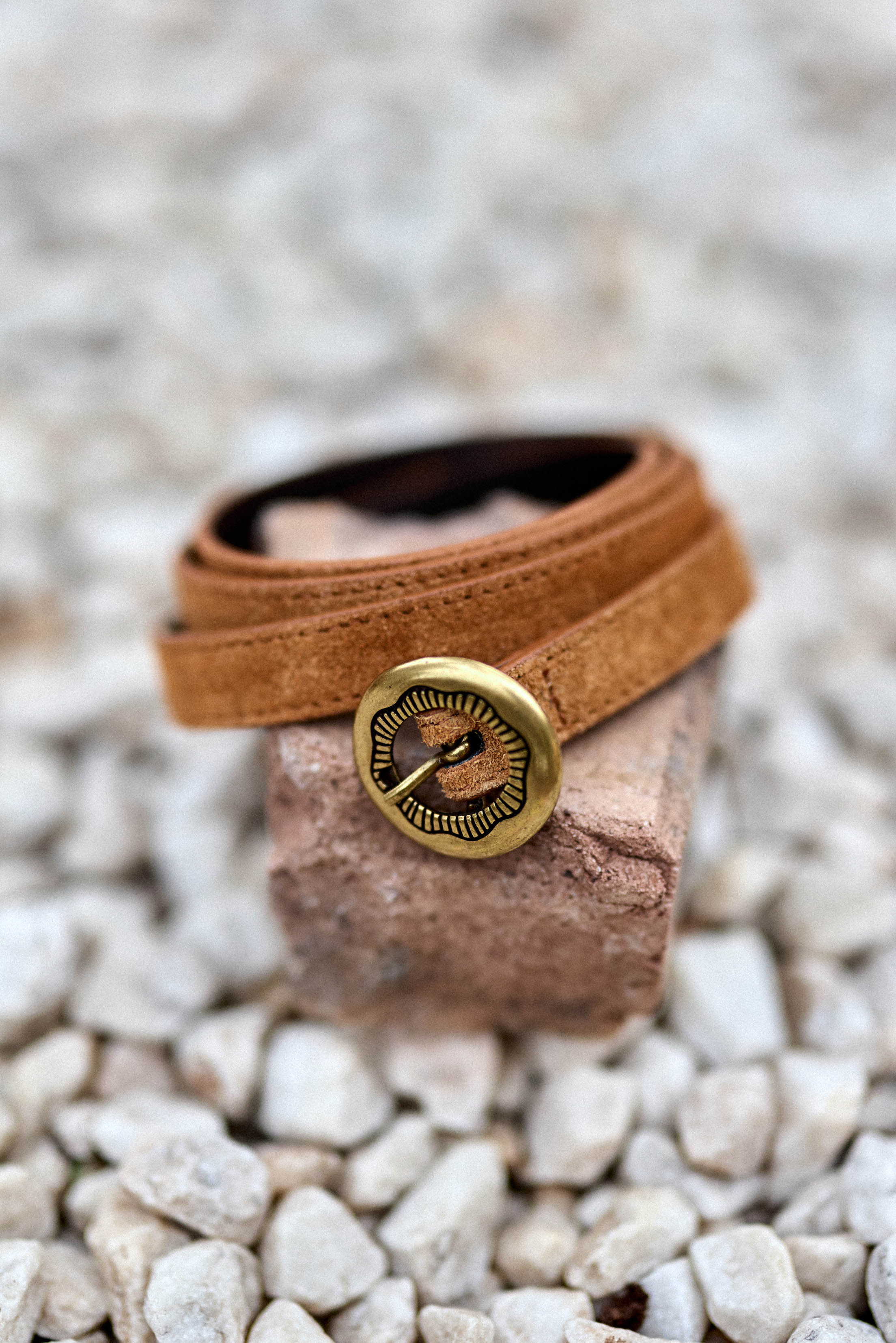 Camel leather belt - Arlowa