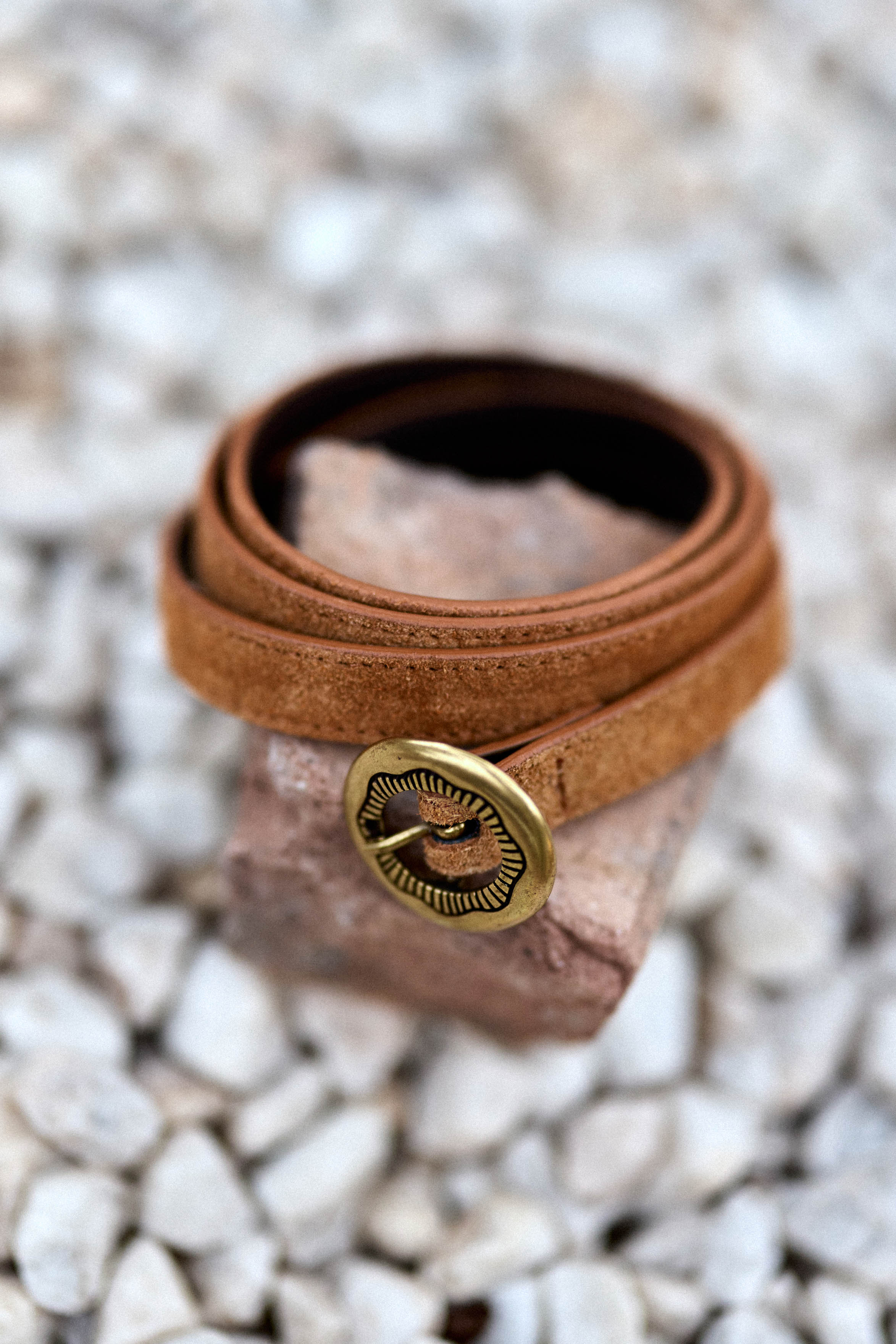 Camel leather belt - Arlowa