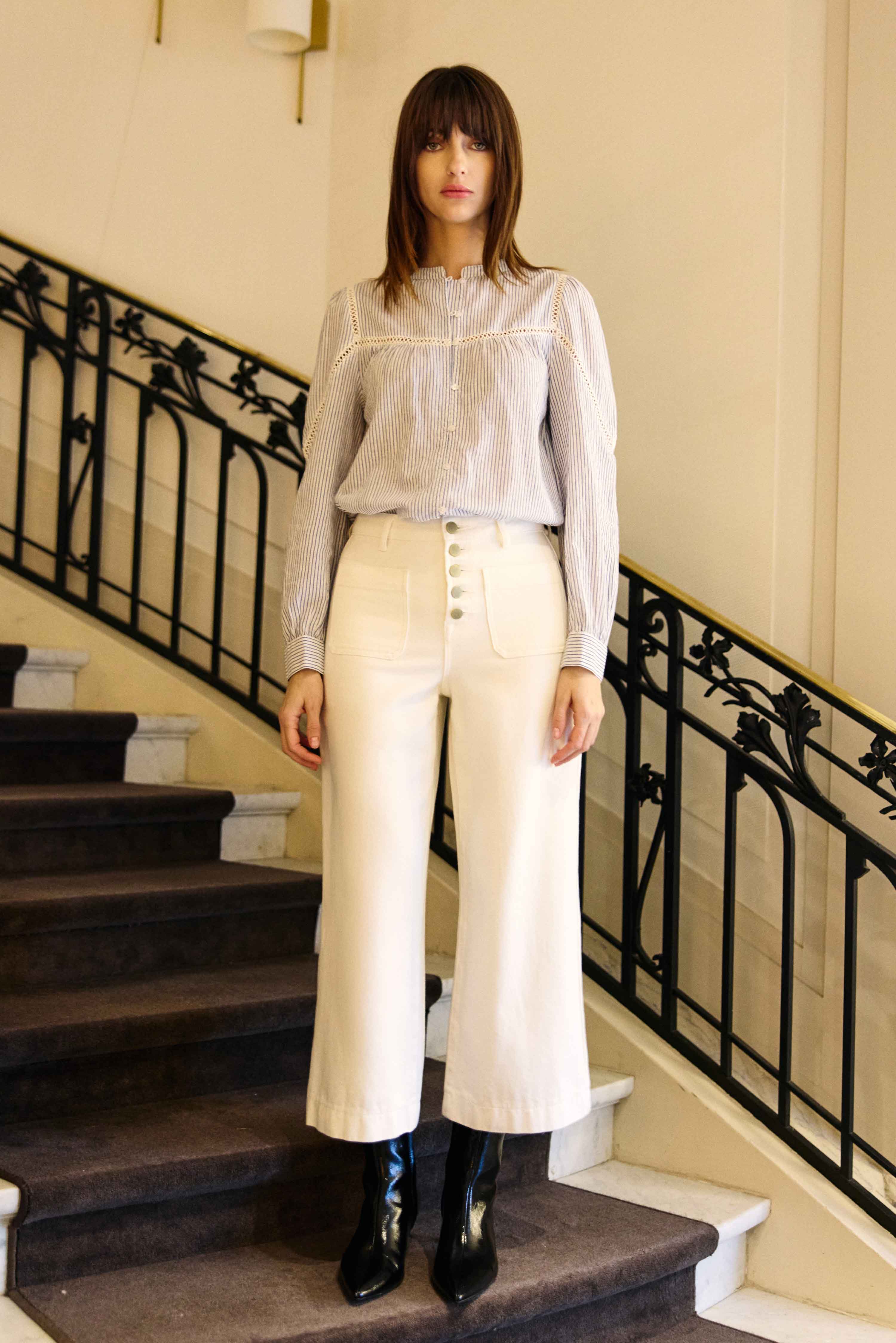 Jean taille haute blanc 7/8ème – Atlanta