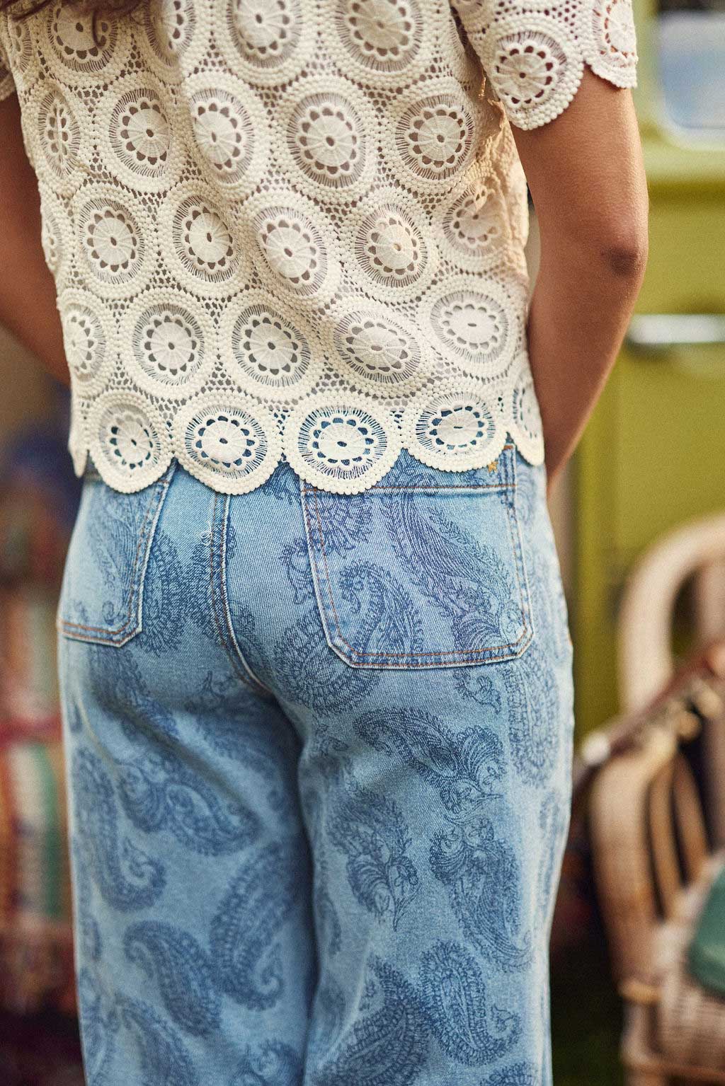 Paisley print flare jeans - Atlanty