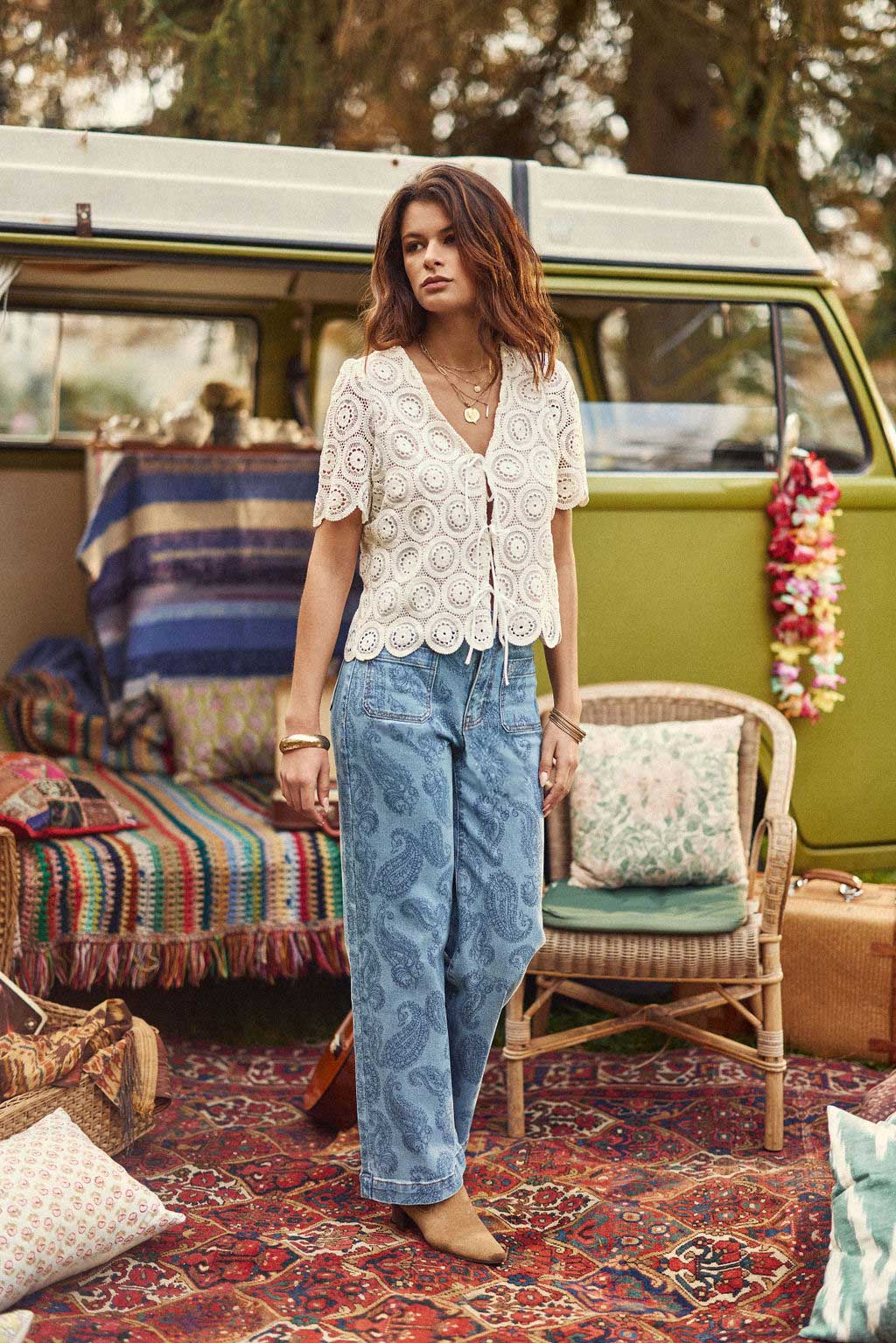 Paisley print flare jeans - Atlanty