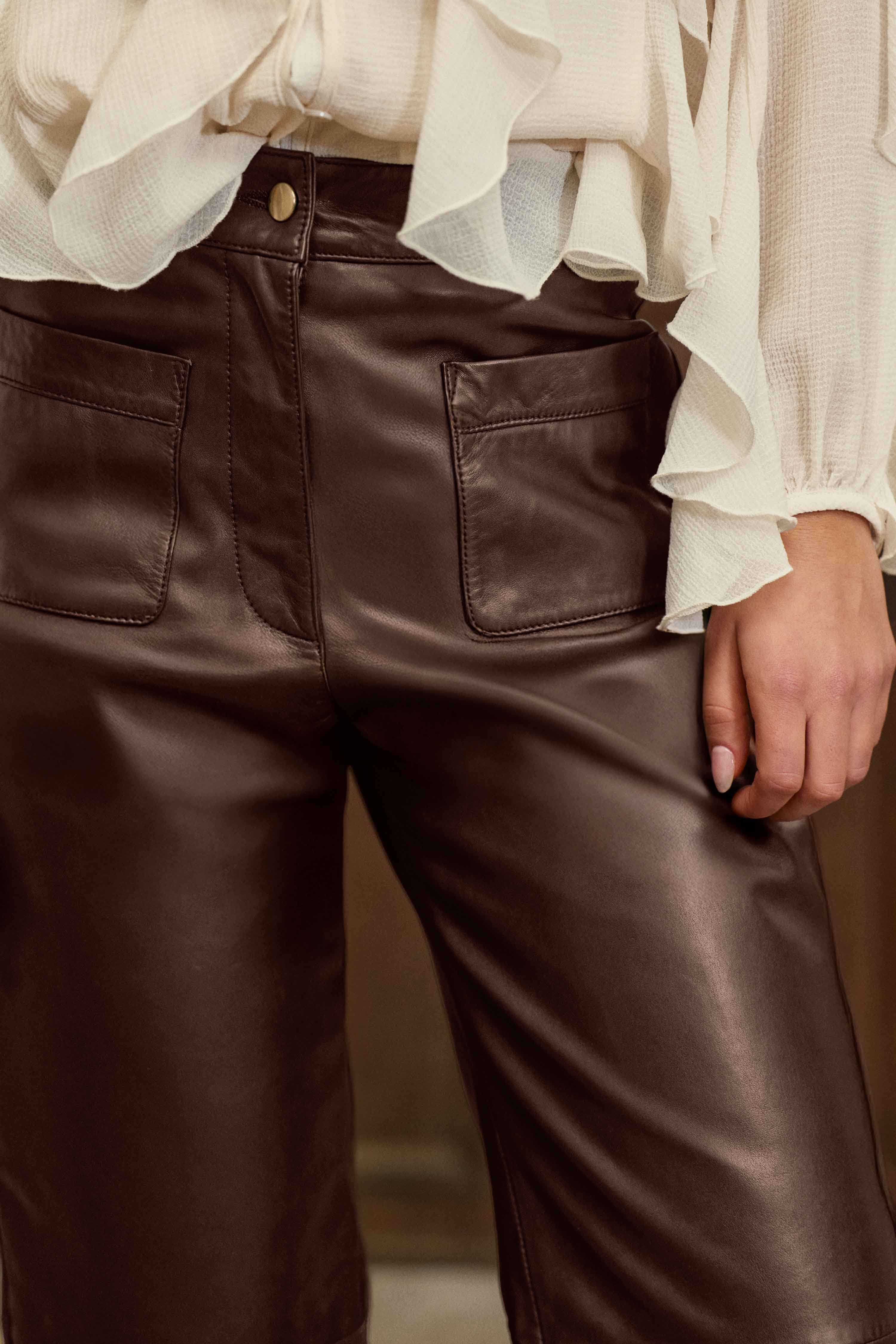 Atlanty - Wide-leg leather trousers