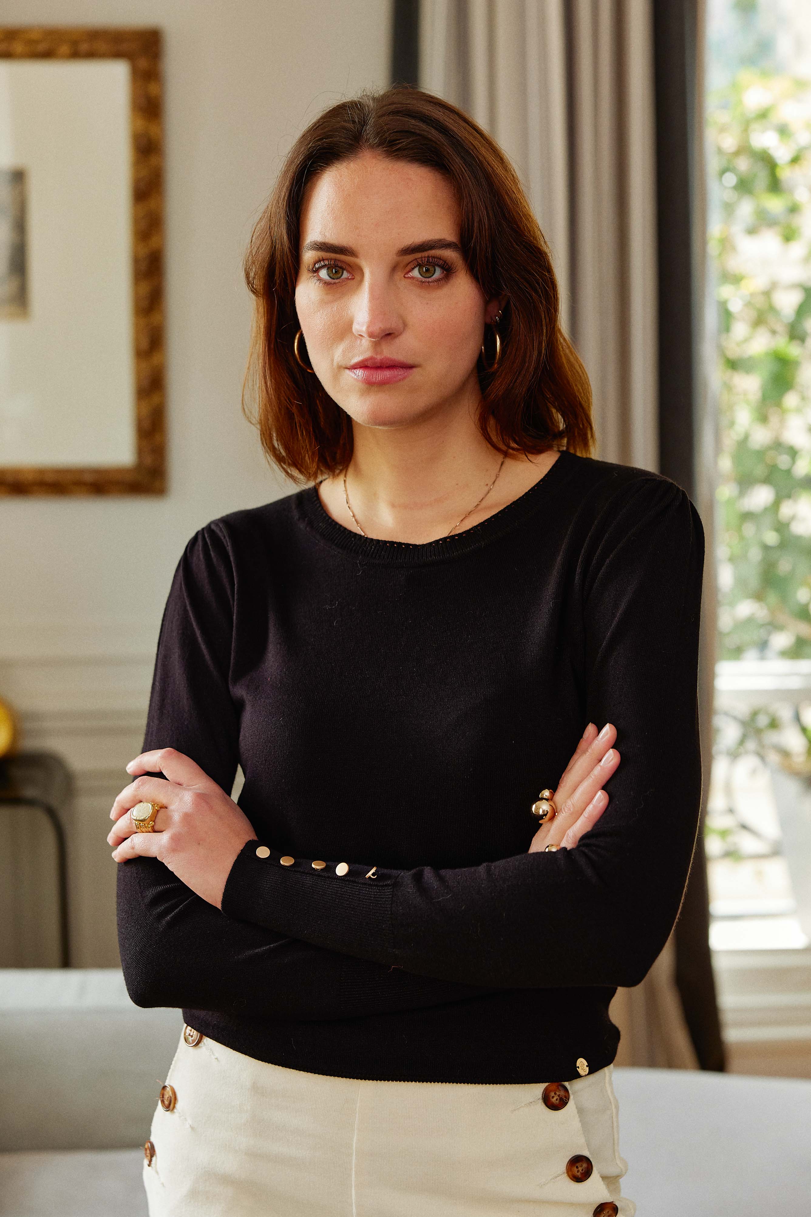 Pull col rond noir - Beatrice