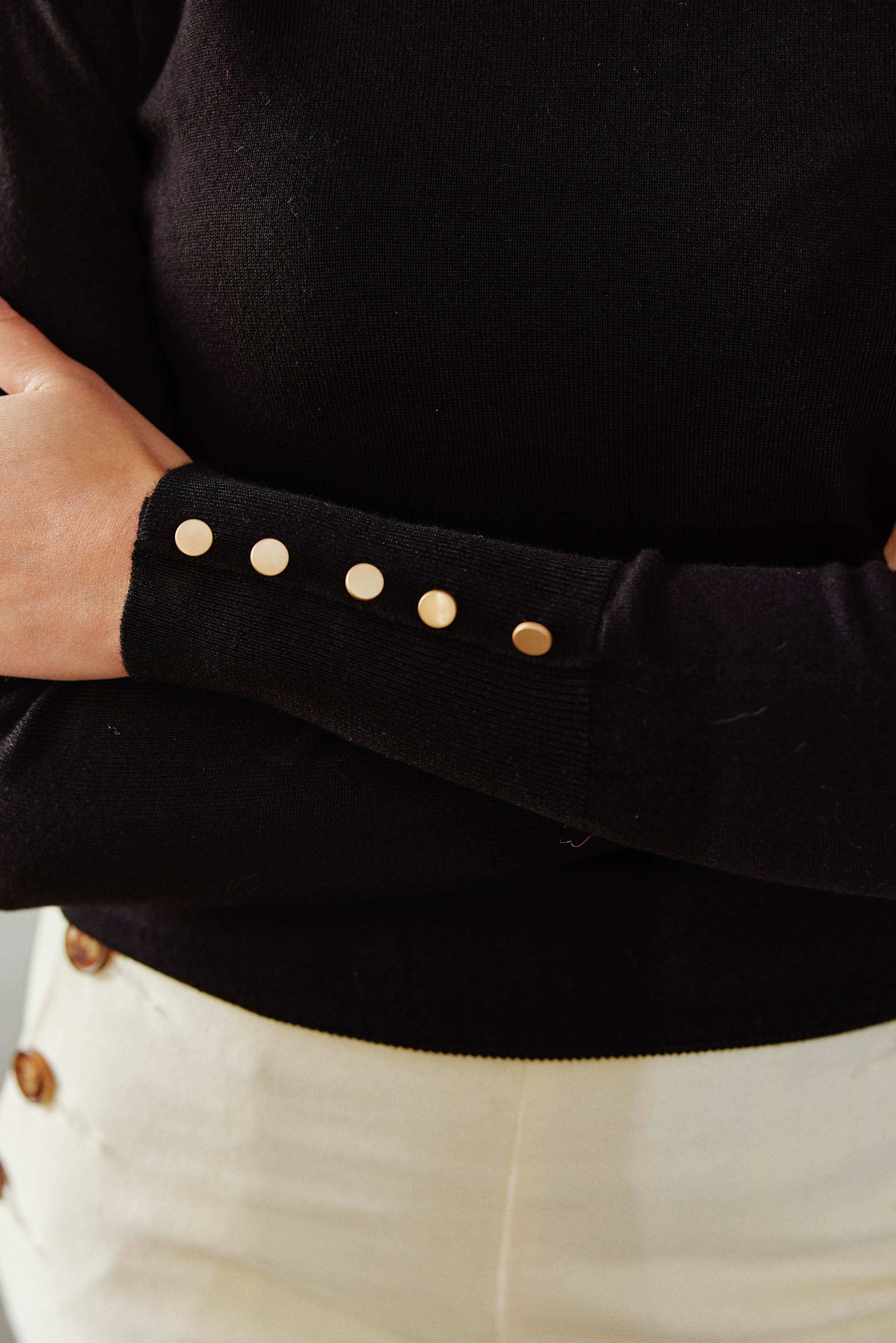 Pull col rond noir - Beatrice