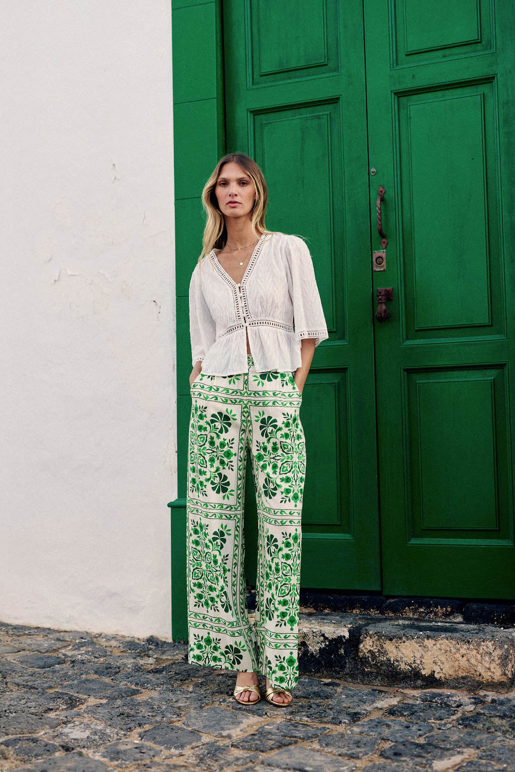 Blouse ajourée écru - Berin