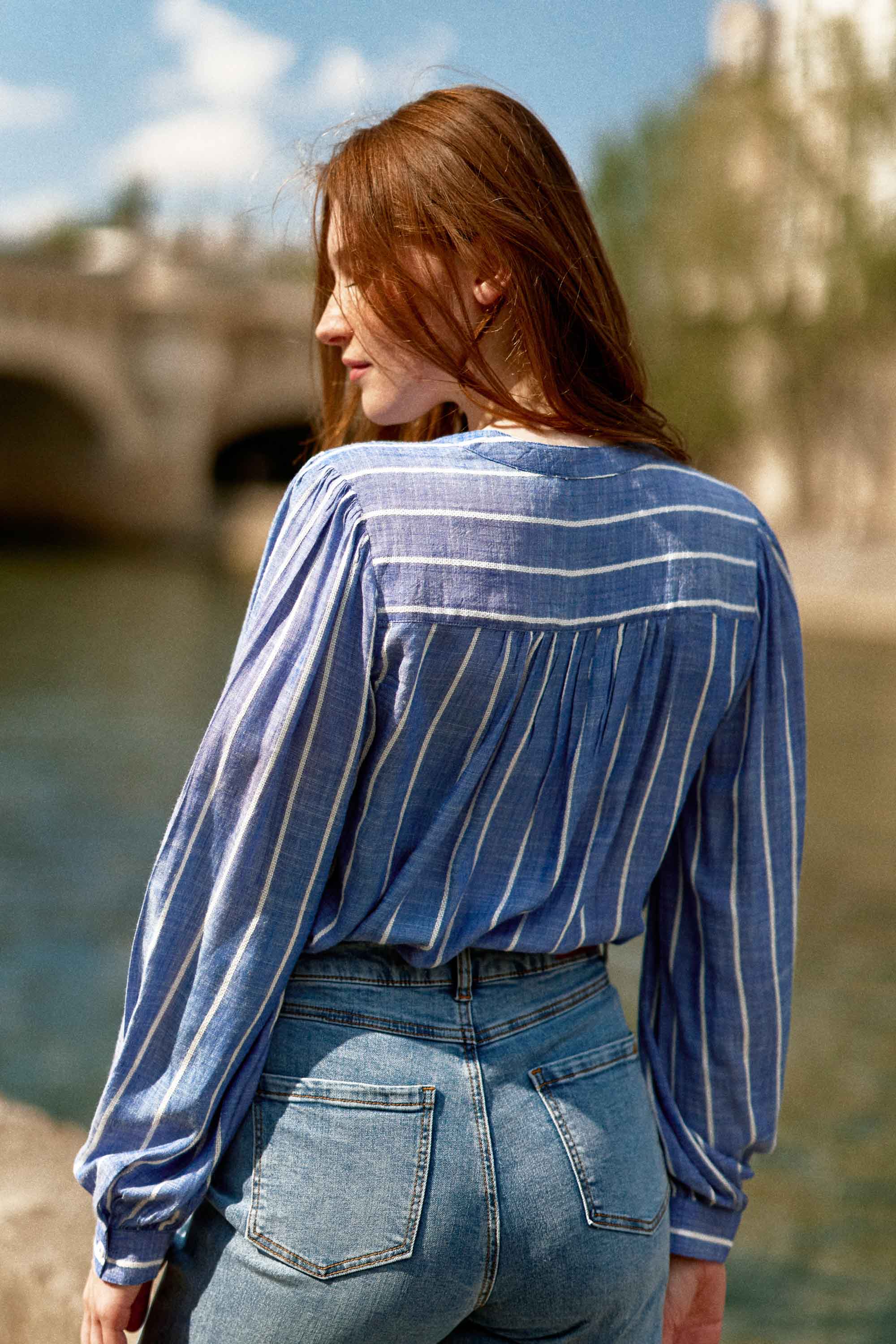 Striped blouse - Blue