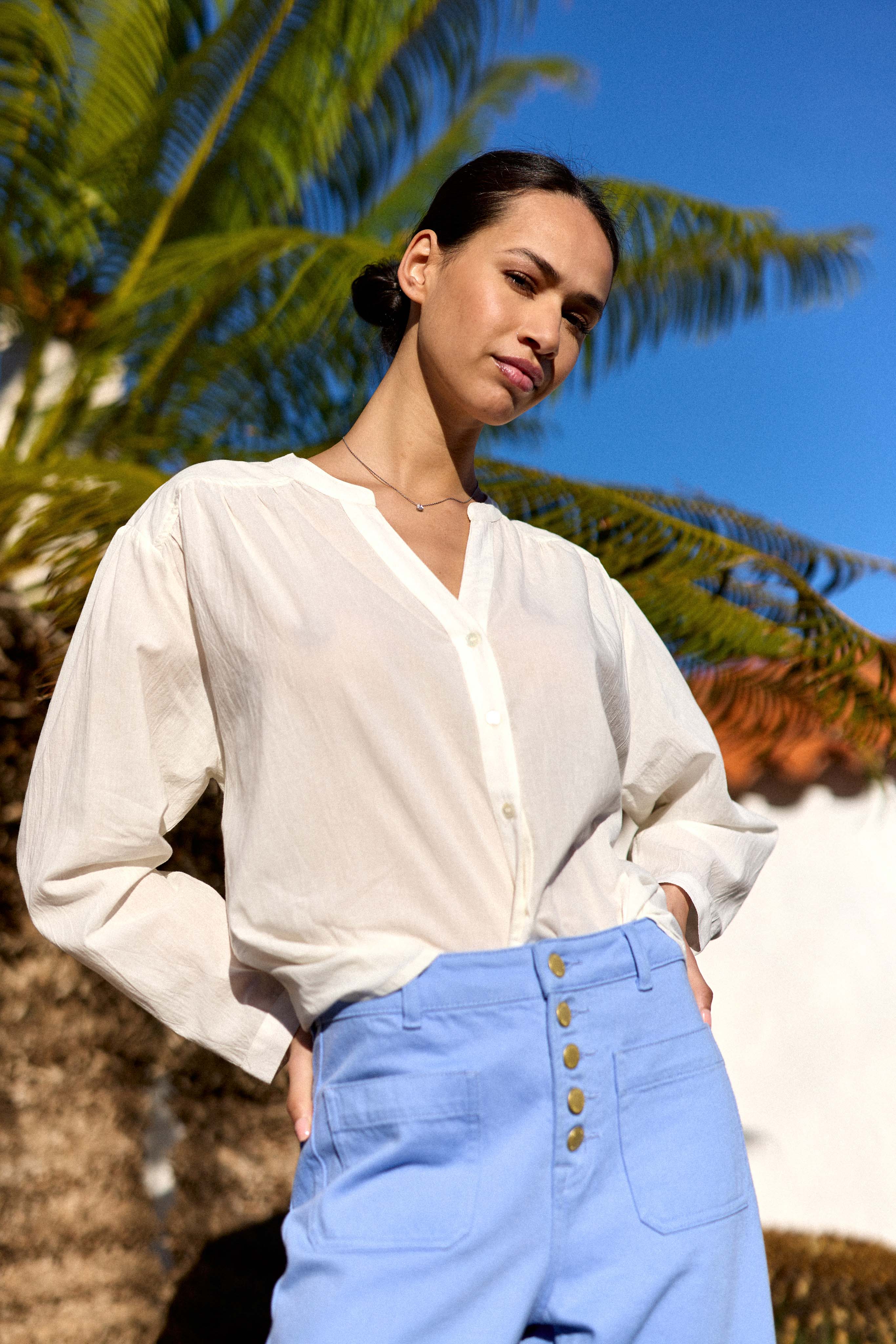 Blouse col V blanc - Bolia