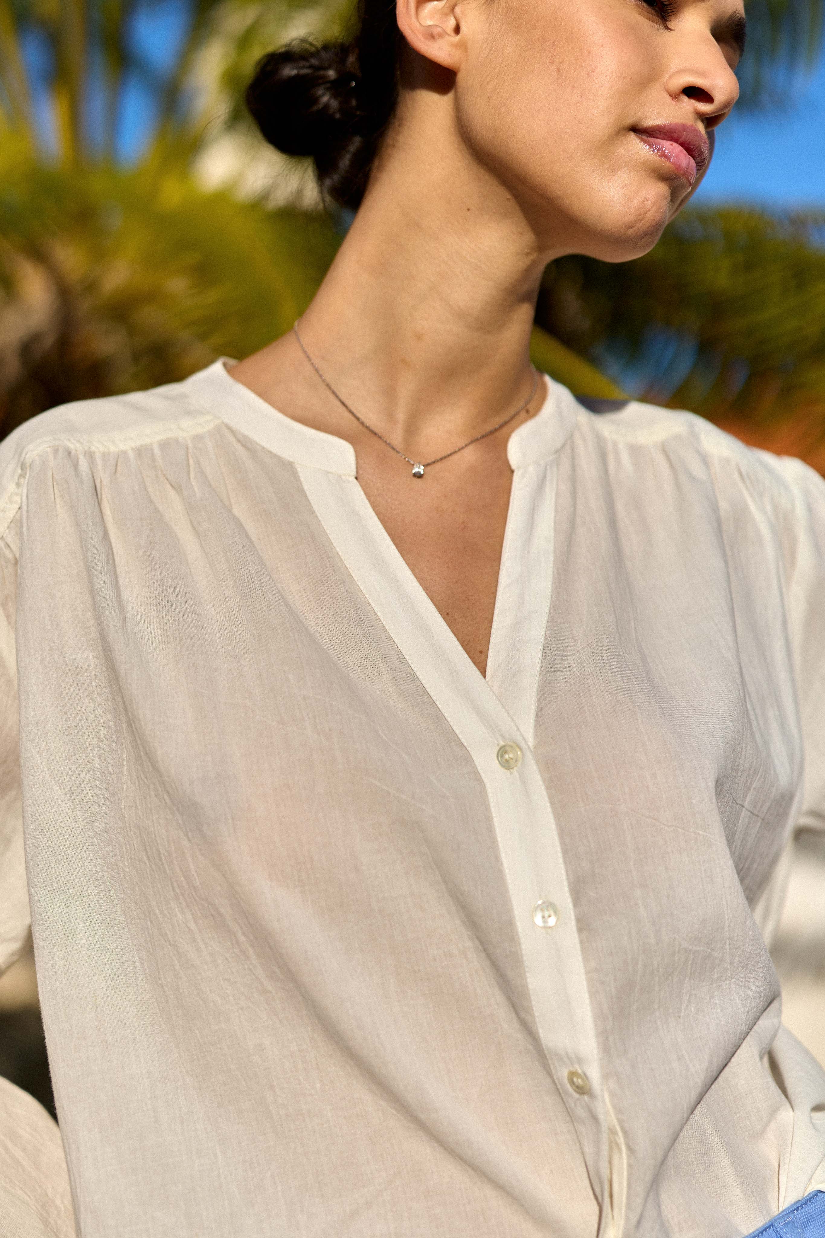 Blouse col V blanc - Bolia