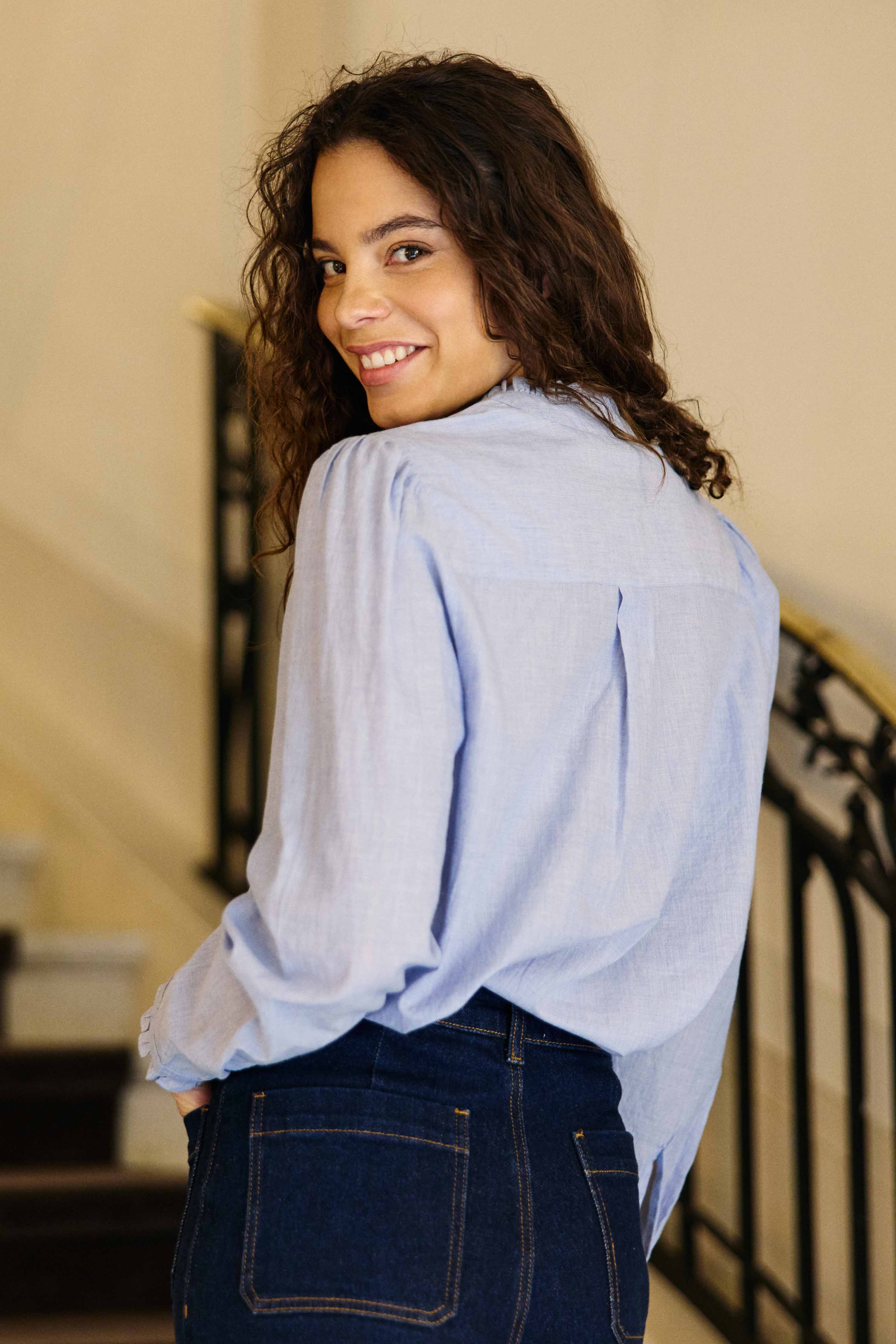 Blouse dentelle ciel - Borys