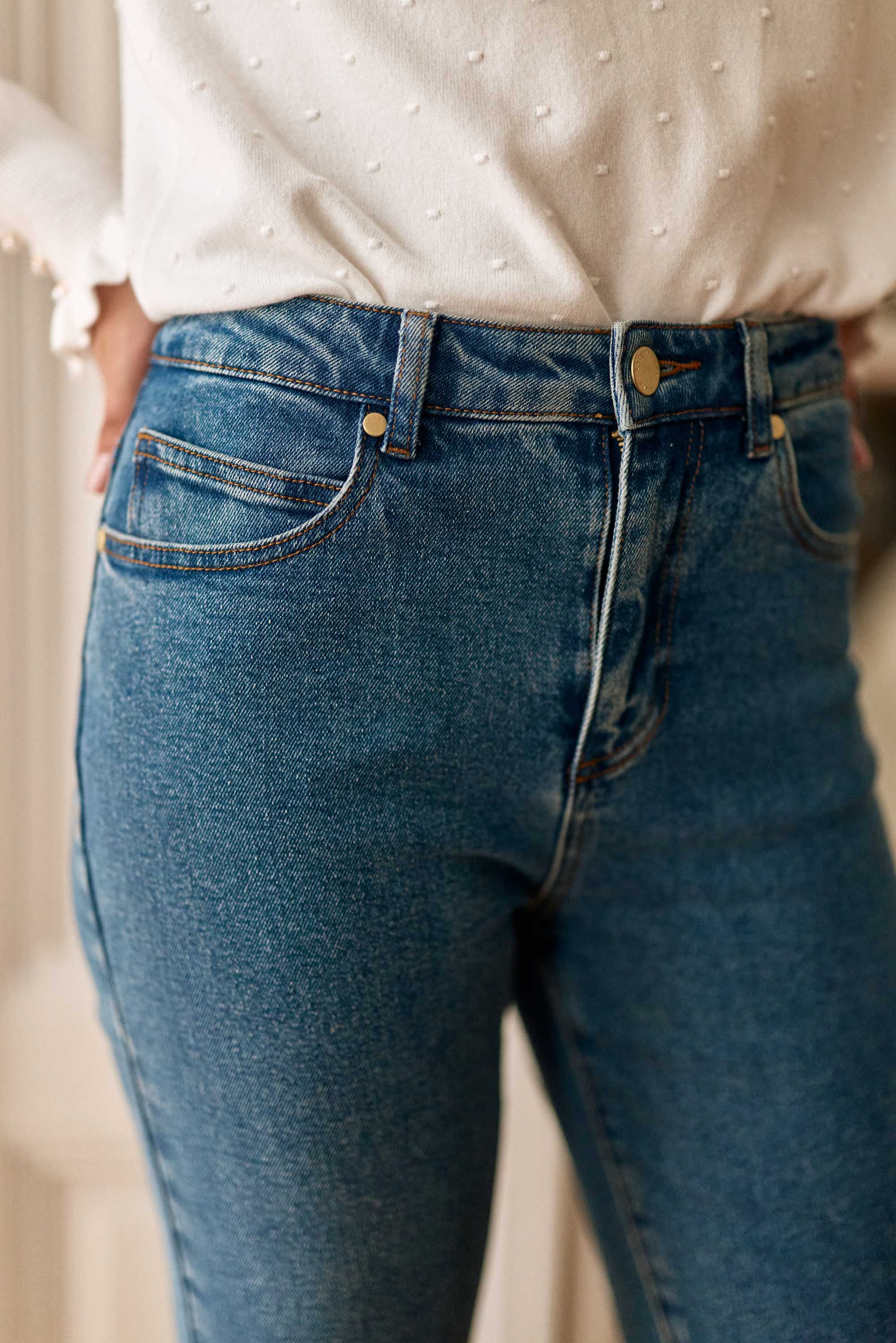 Medium stone straight jeans - Brieg
