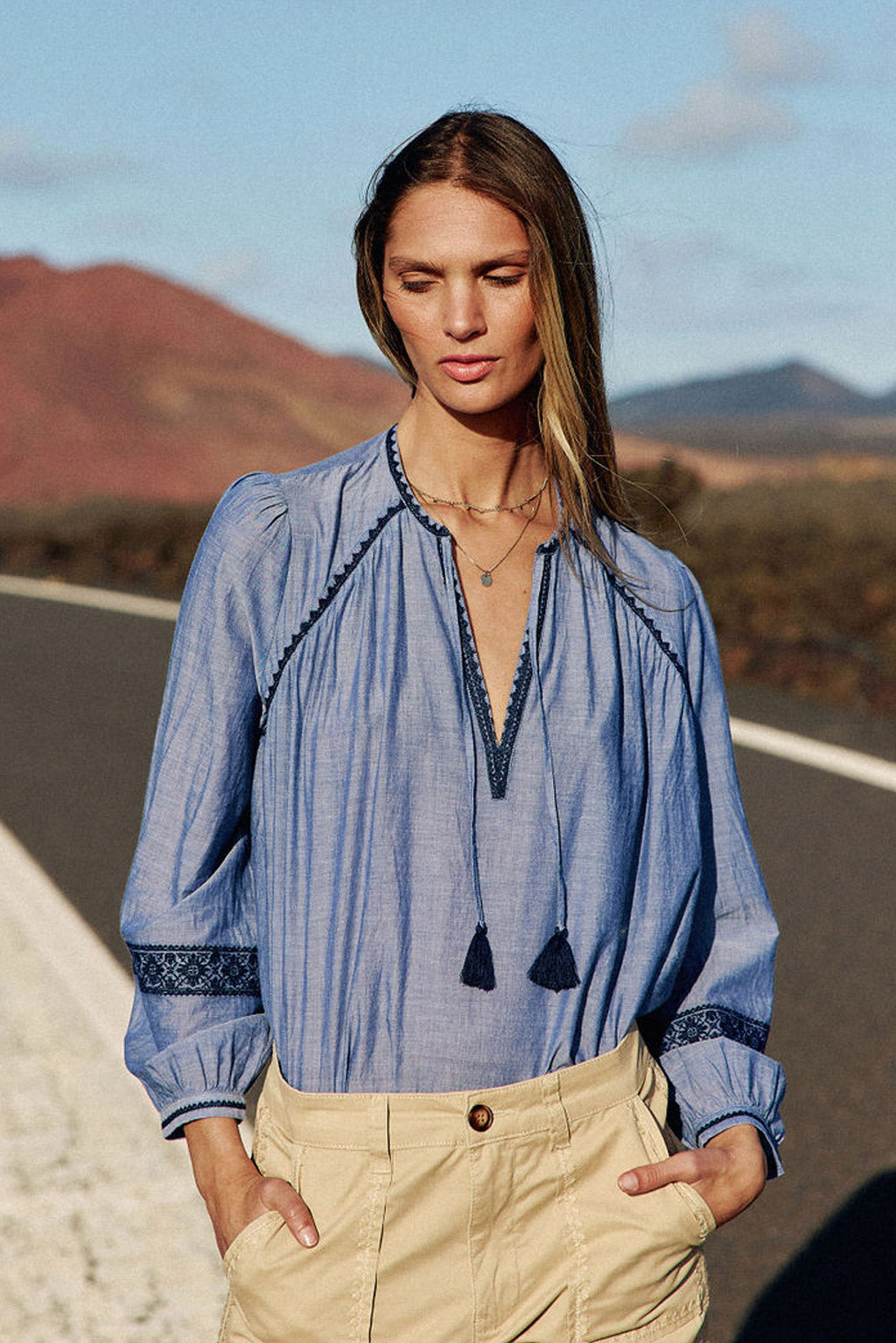 Blouse ample chambray - Bronnie
