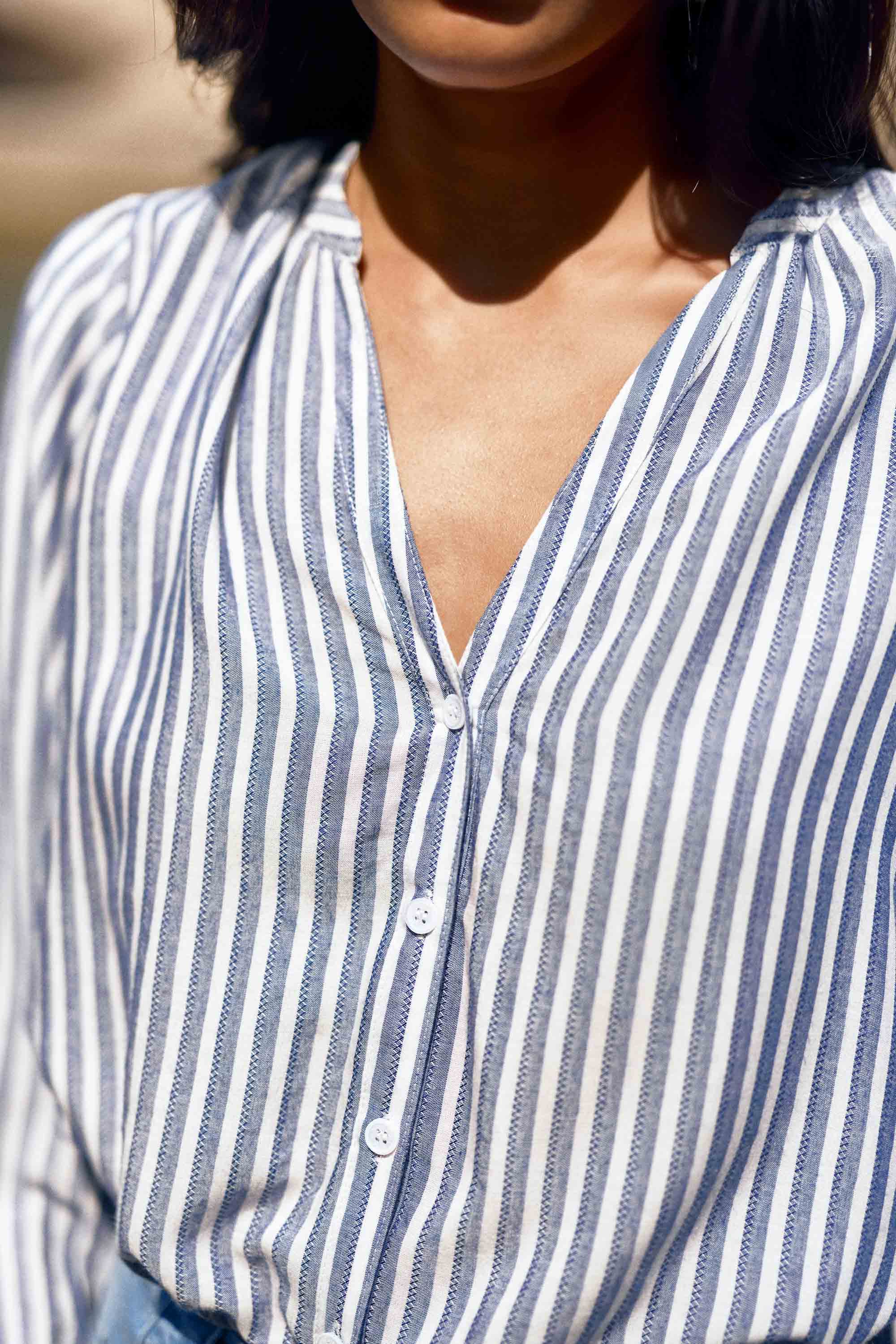 Ecru/blue blouse - Caisy