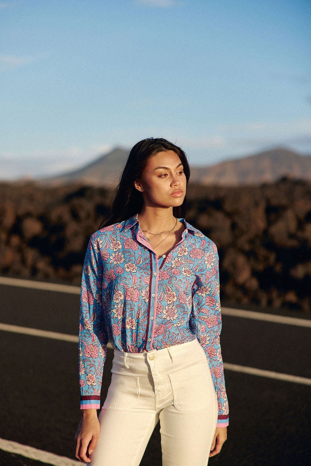 Floral straight blouse - Cathya