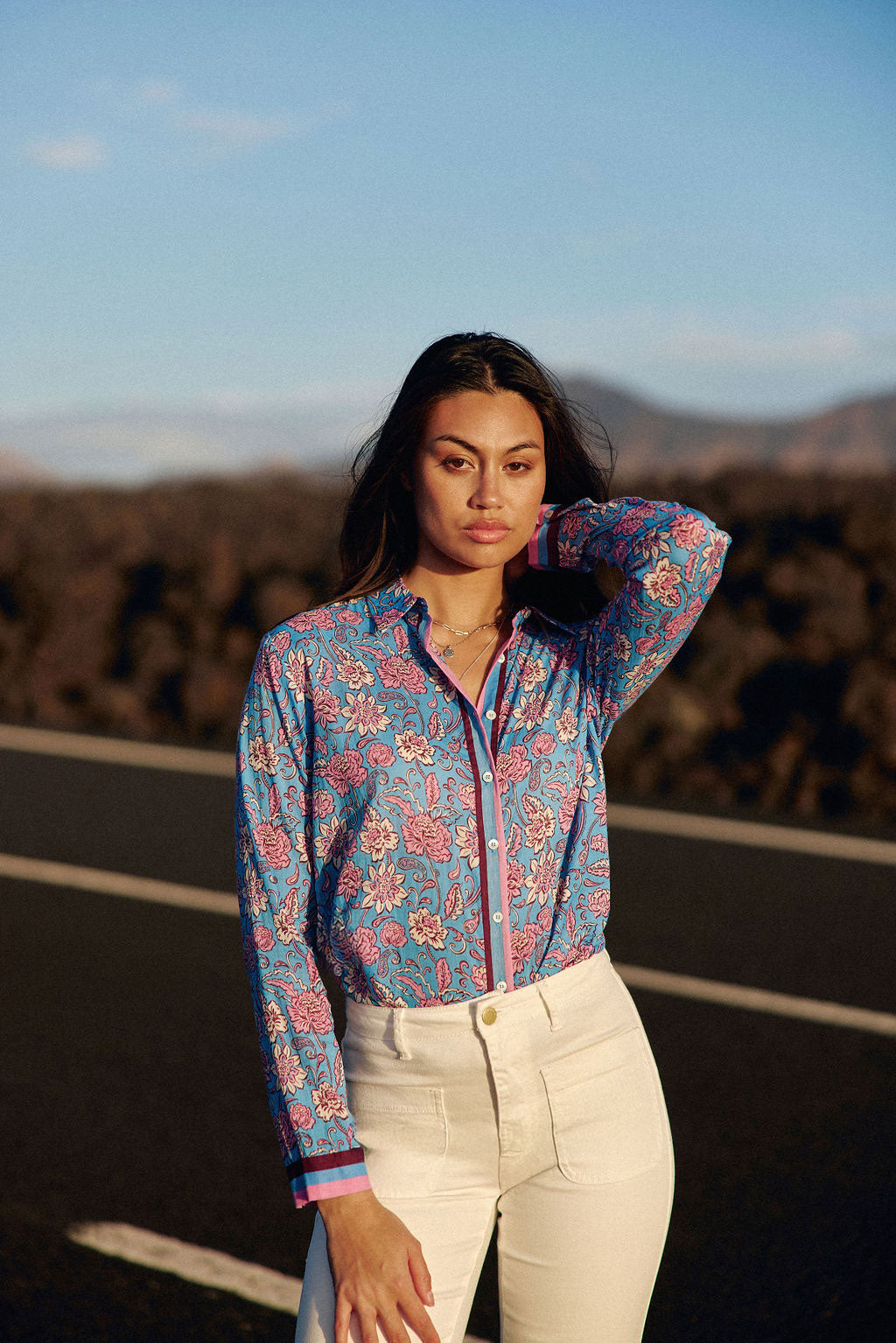 Floral straight blouse - Cathya
