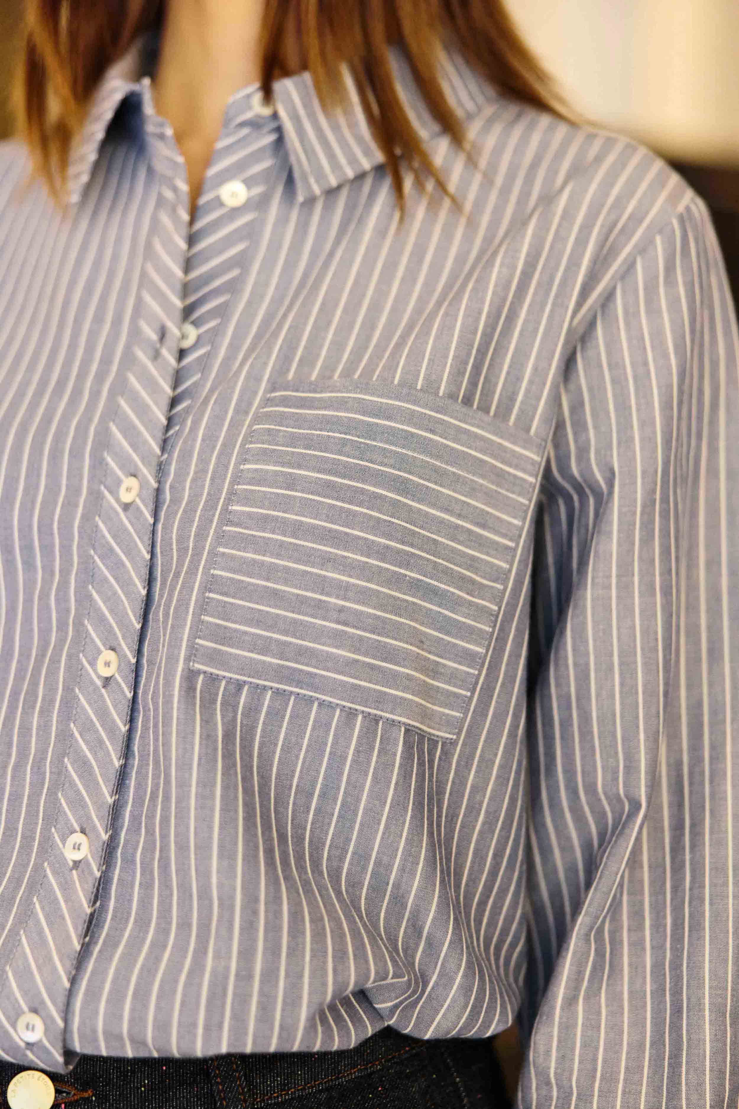 Chemise rayée bleue - Cecile