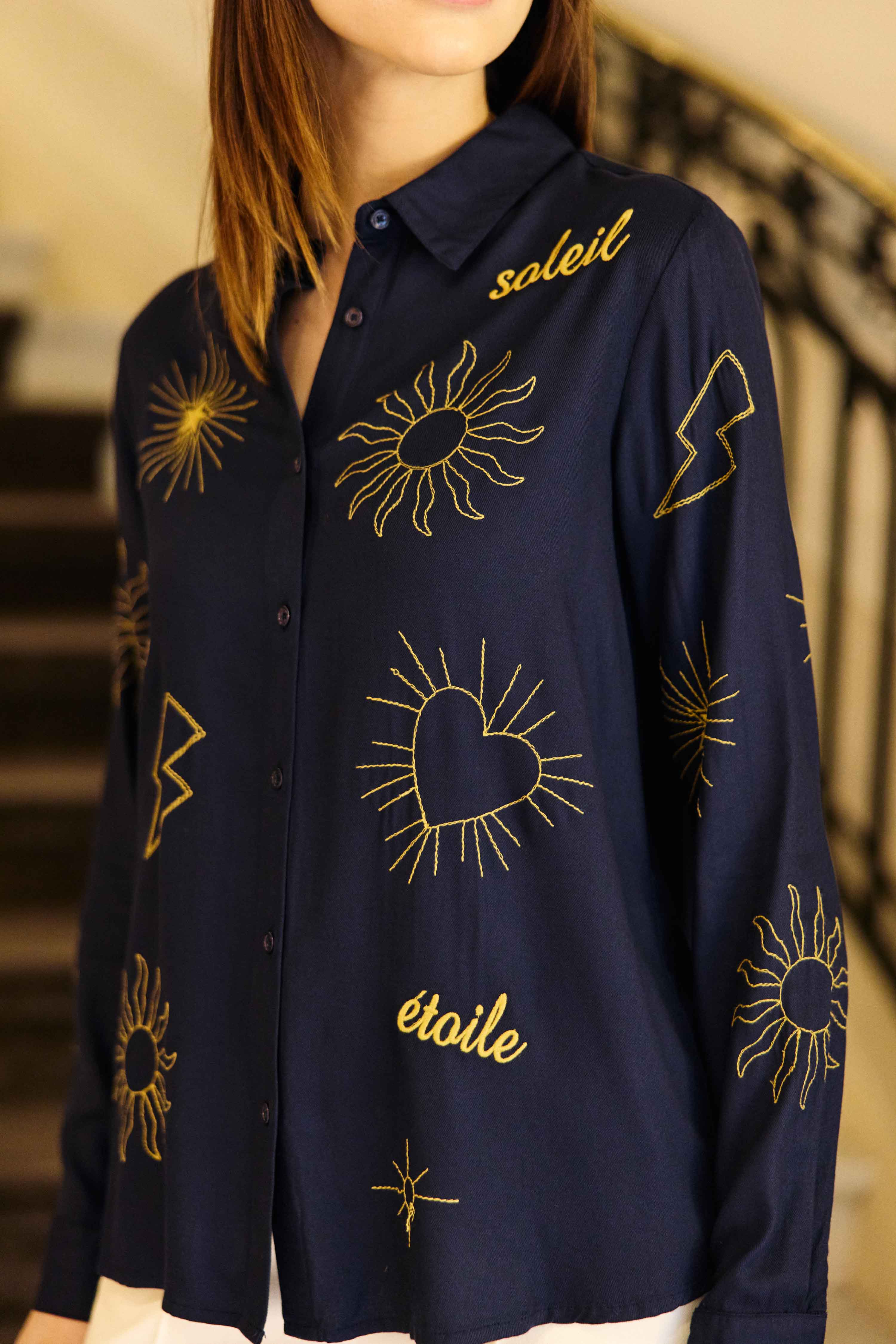 Chania - Chemisier brodé