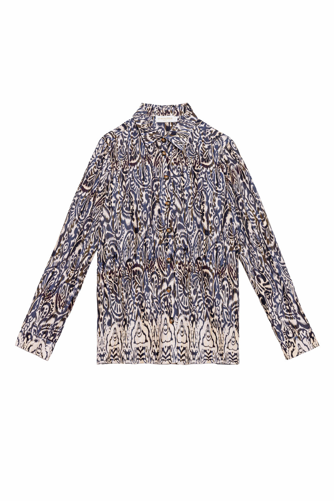 Blue ikat straight blouse - Clea