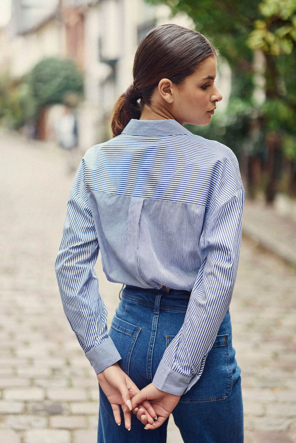 Chemise à rayures bleu/blanc - Coralia