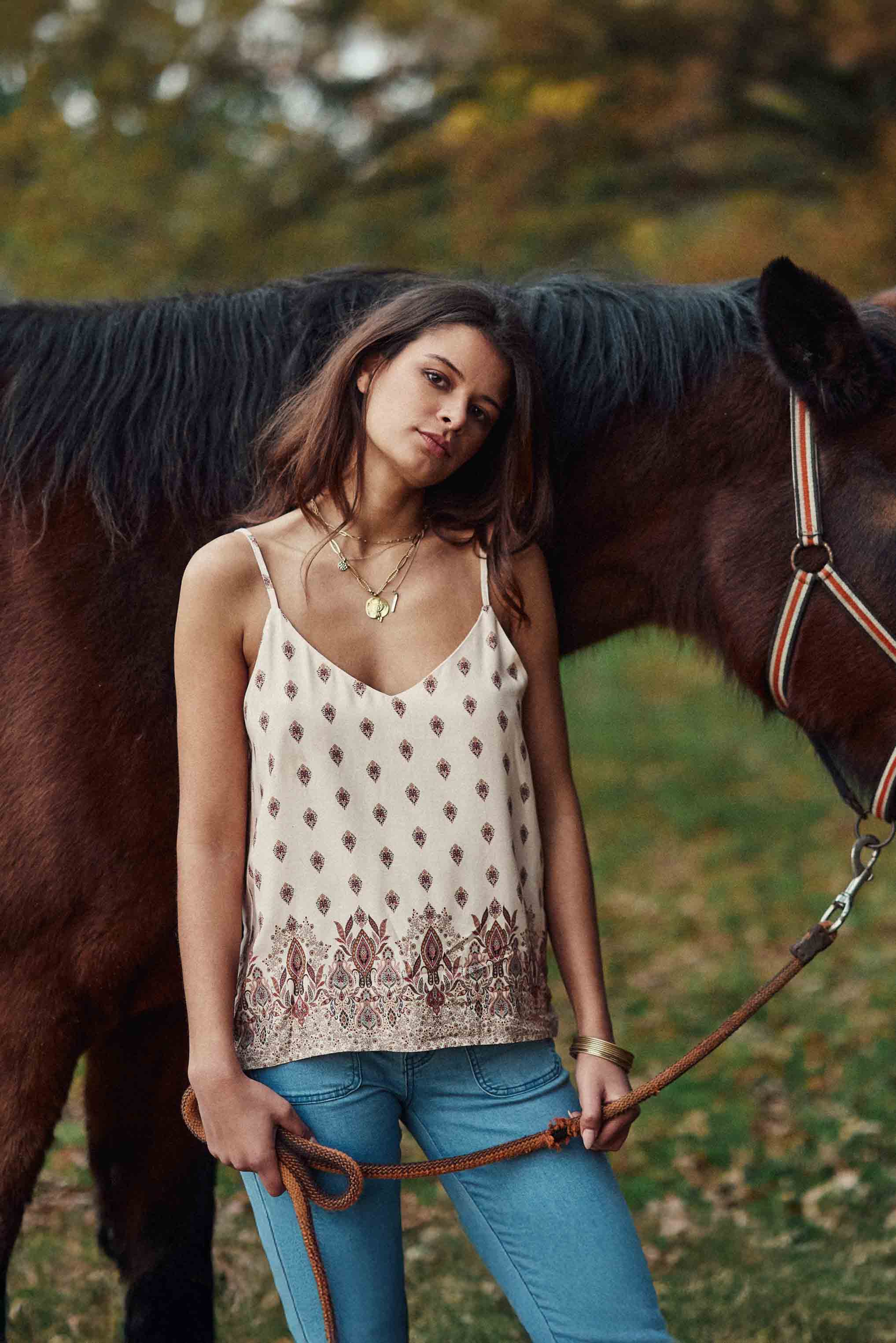 Dalia V-neck tank top - Floral