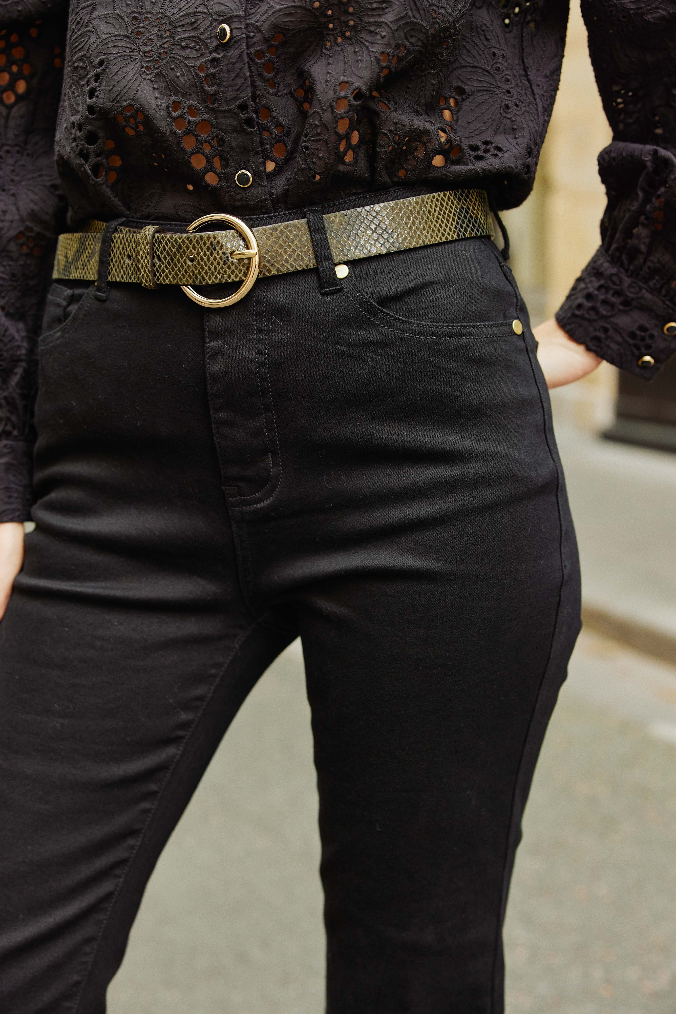 Dixon S Leather Belt - Khaki
