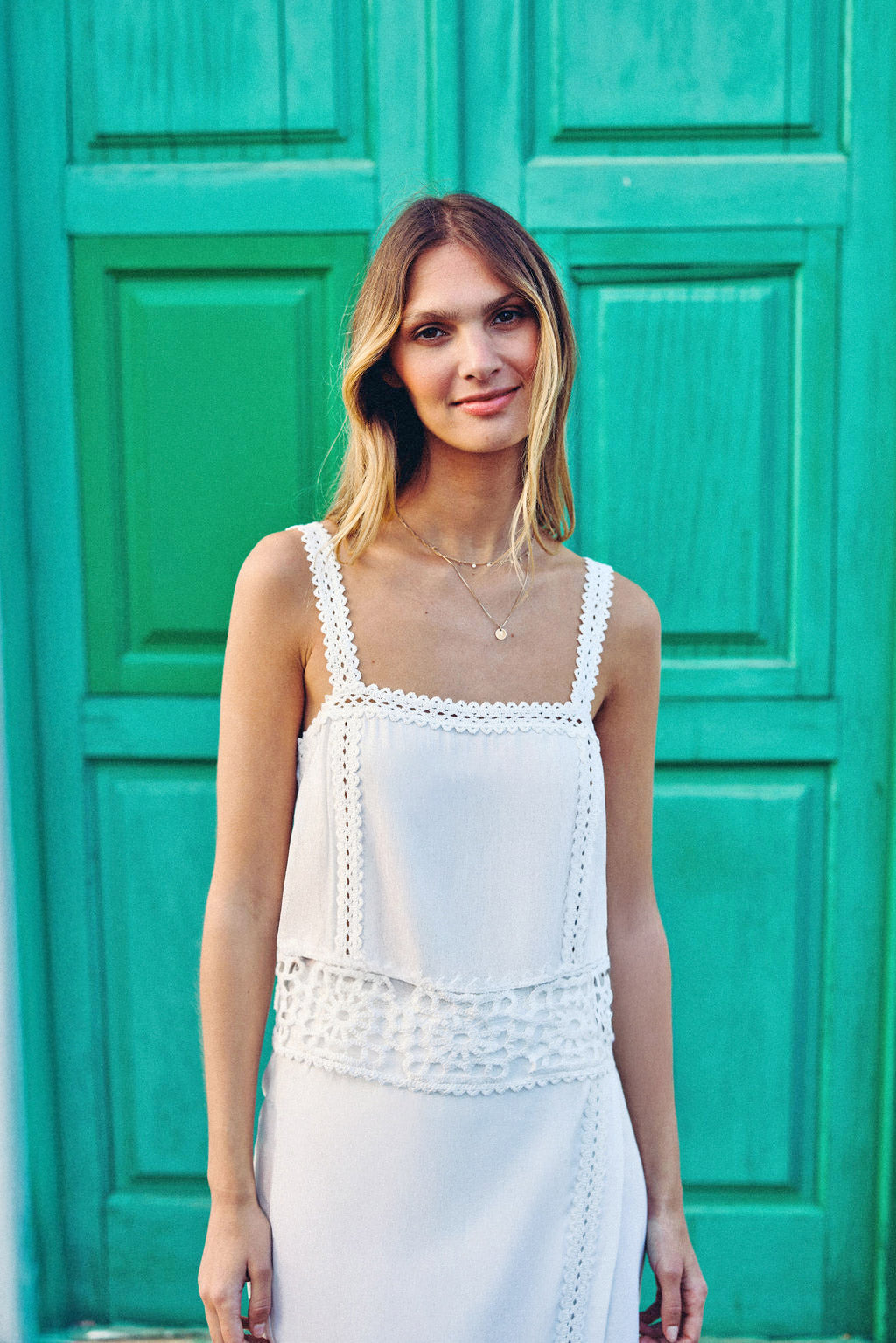Débardeur avec détails crochet blanc - Dua