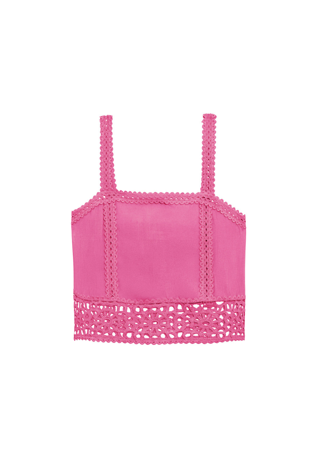 Débardeur avec détails crochet rose - Dua