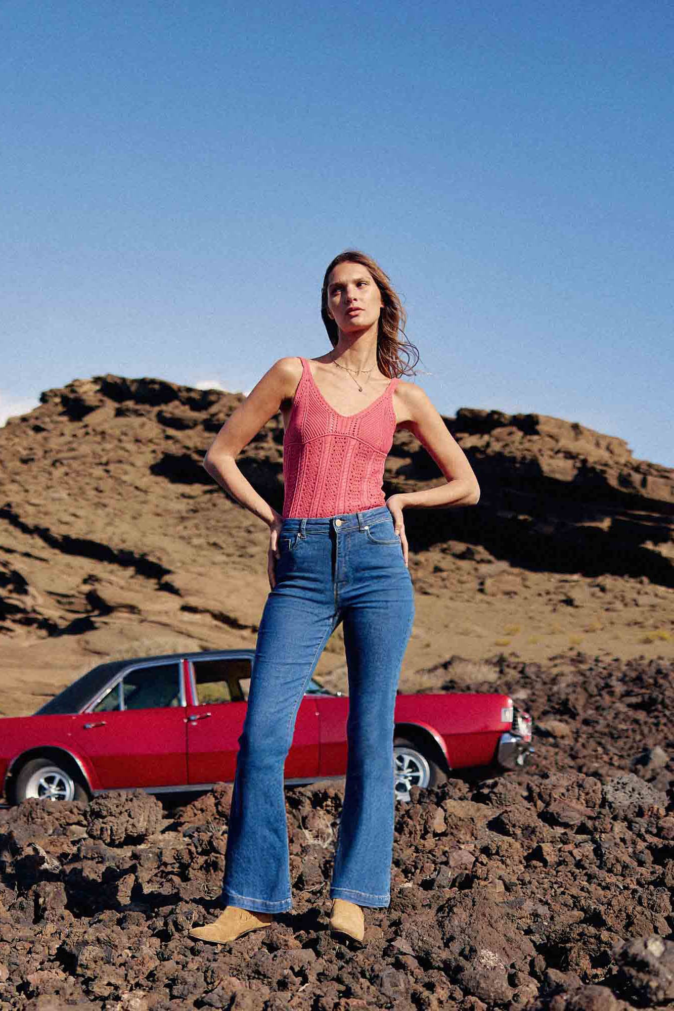 Pink thin strap tank top - Dune