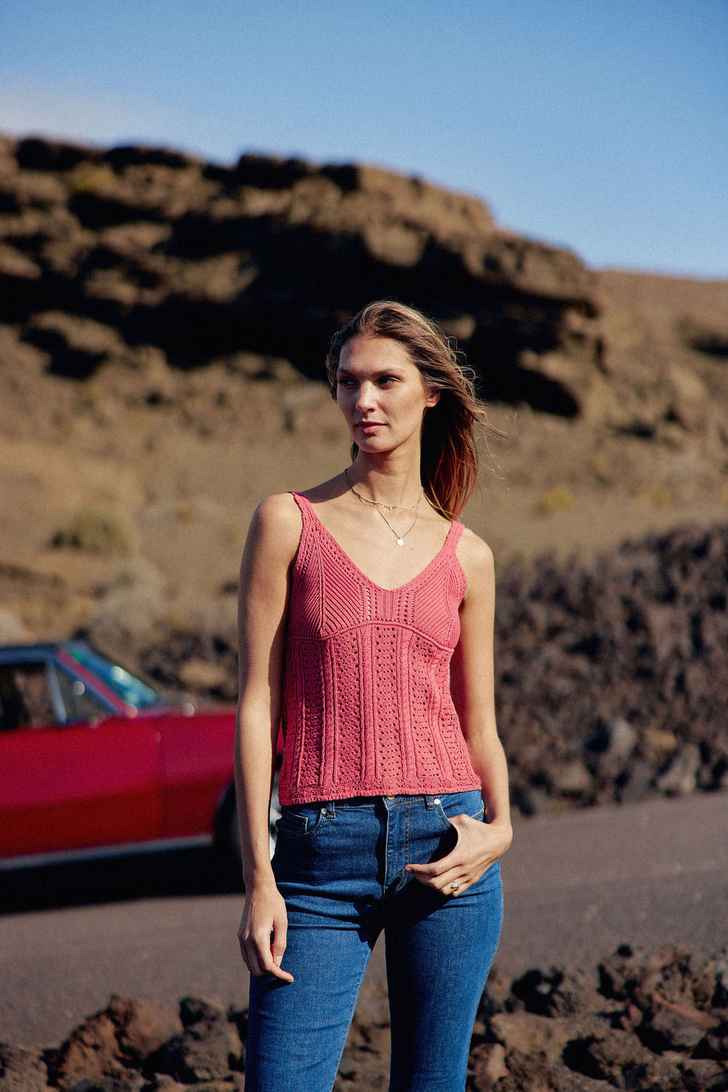 Pink thin strap tank top - Dune