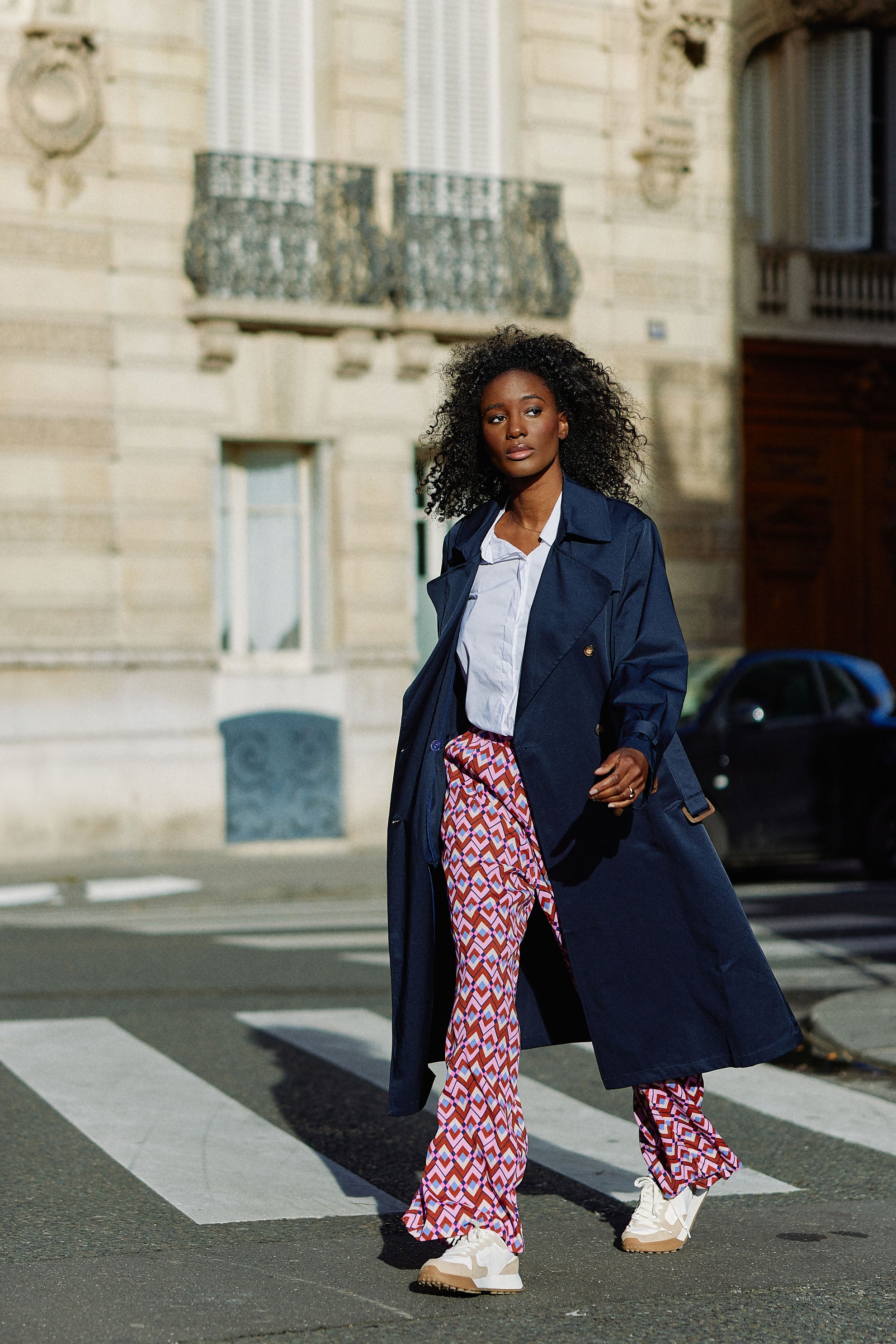 Long navy trench coat - Farago