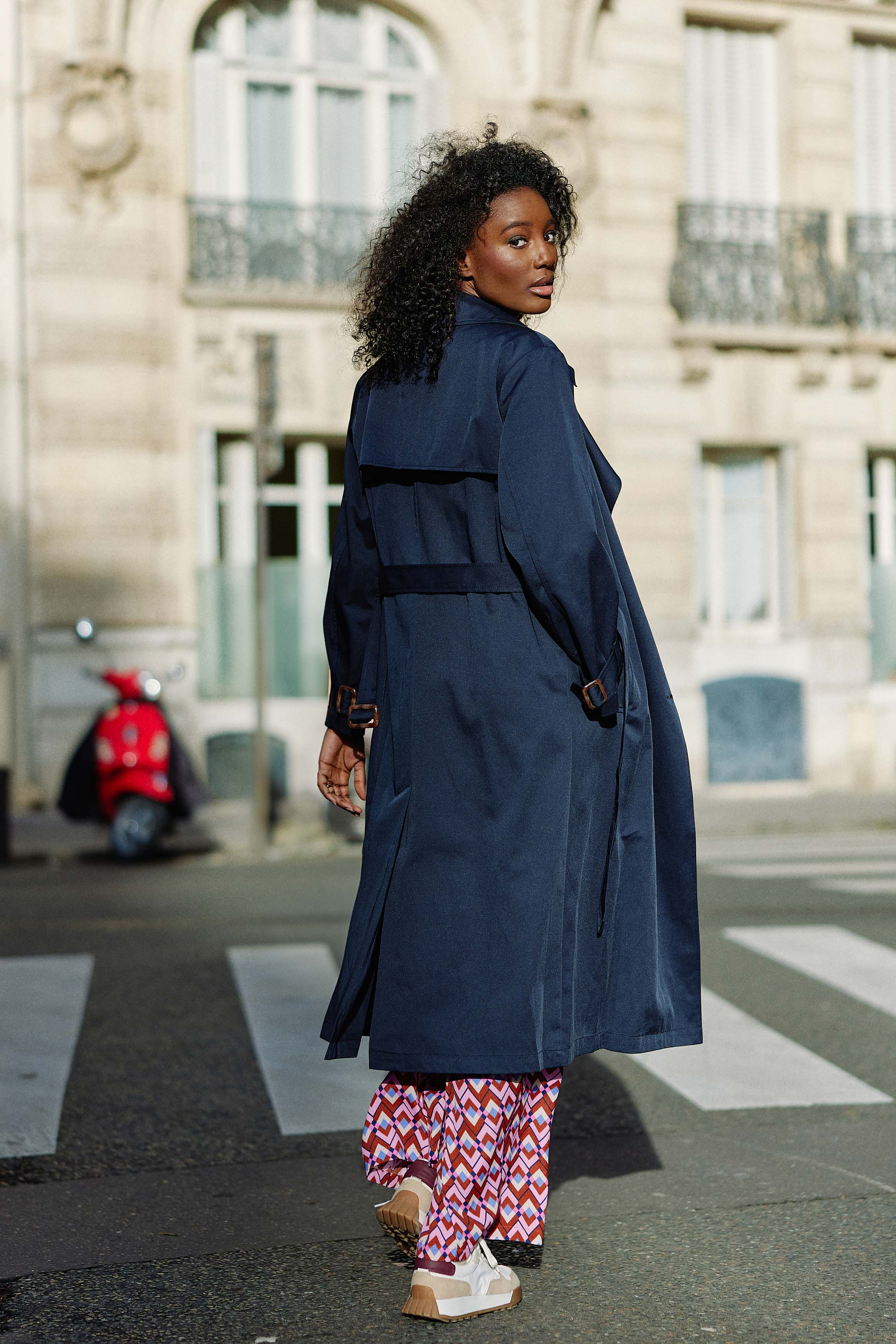 Long navy trench coat - Farago