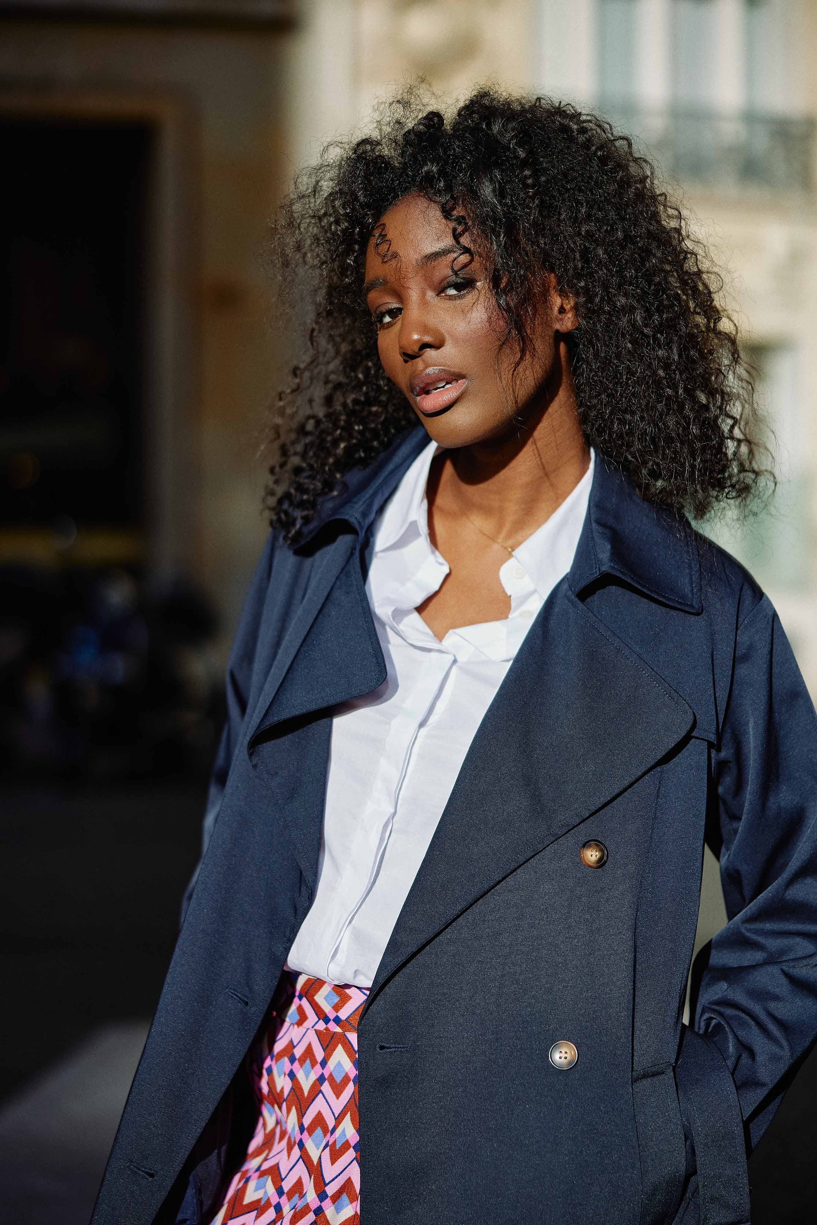 Long navy trench coat - Farago