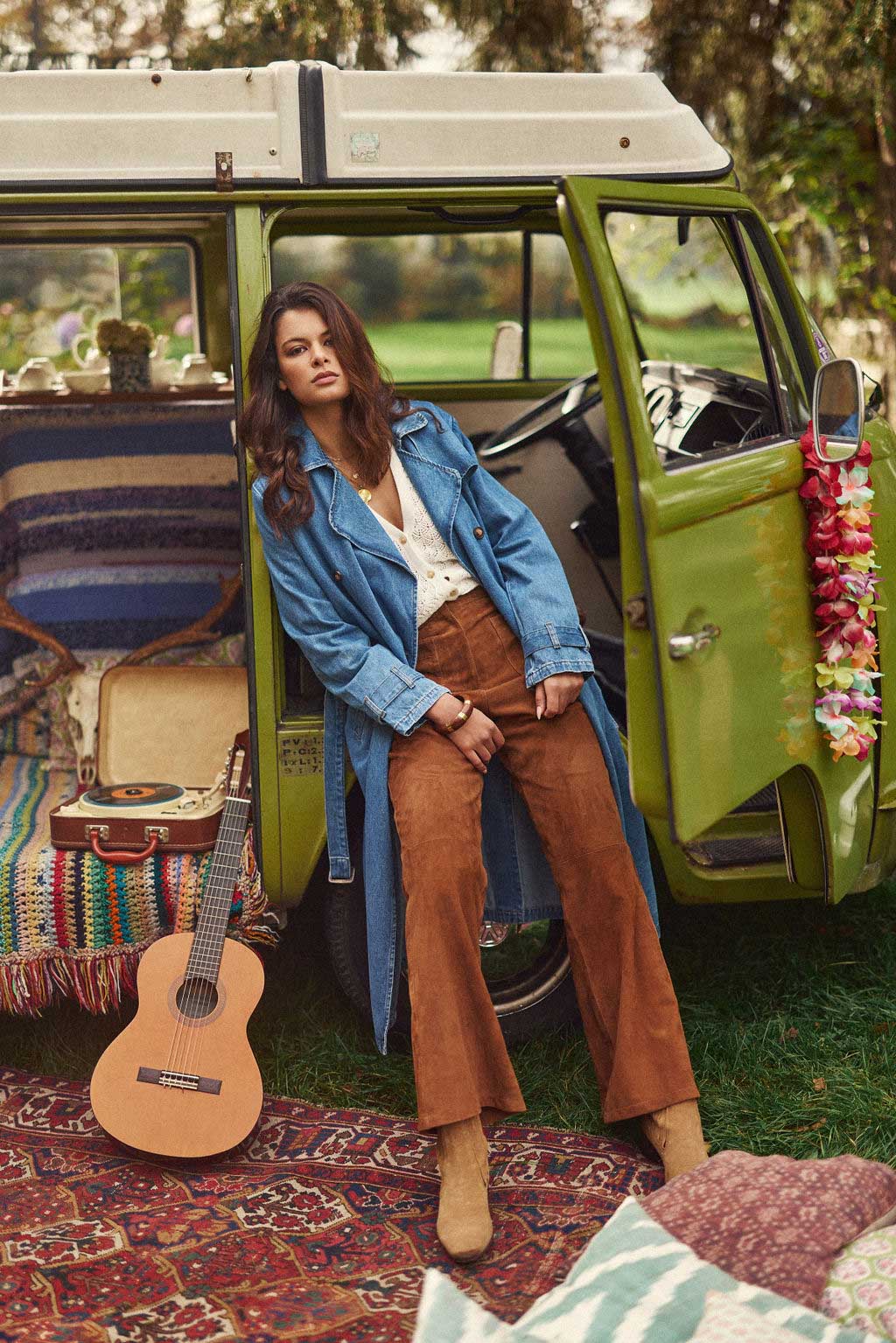 Stone denim trench coat - Farago