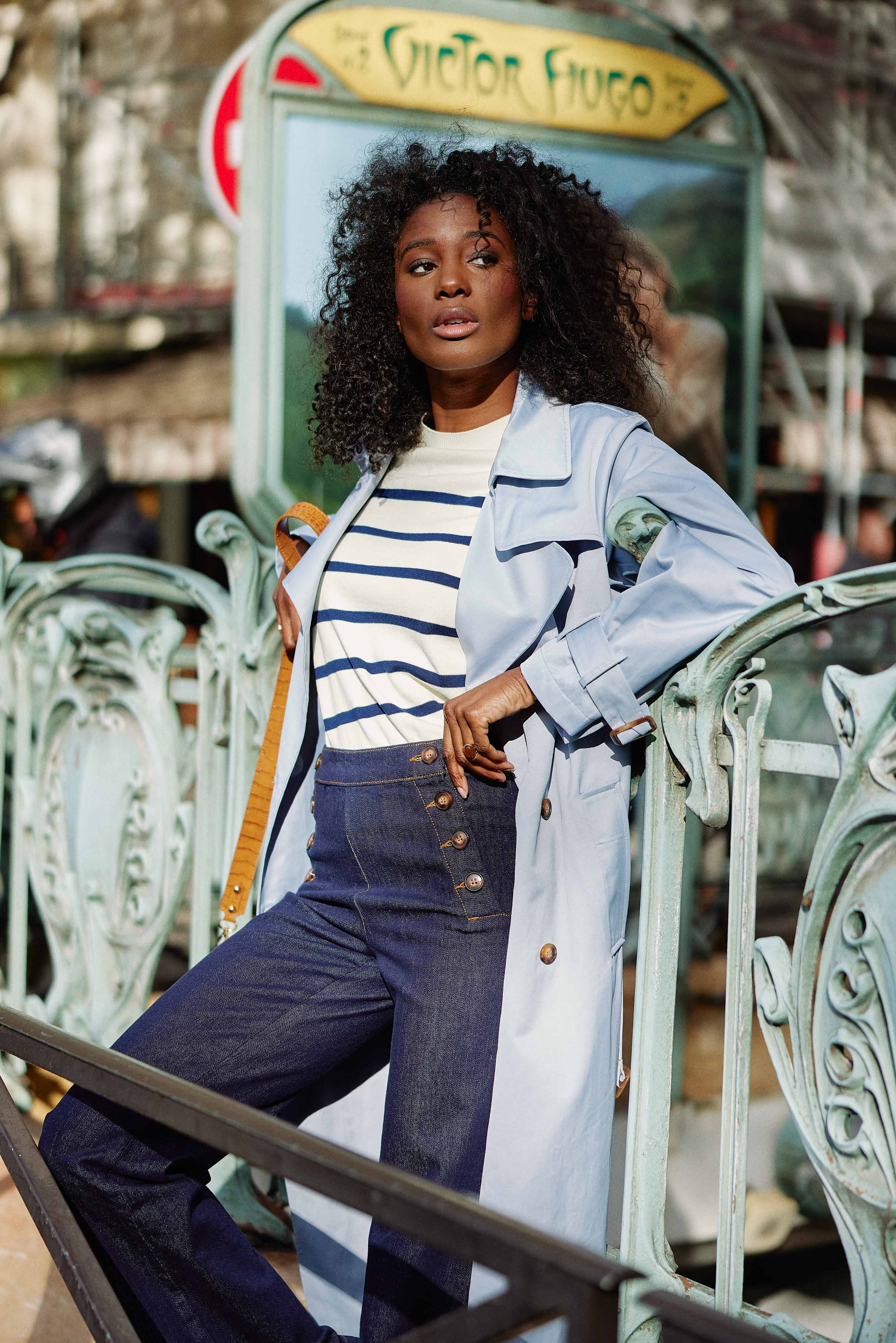 Long sky blue trench coat - Farago