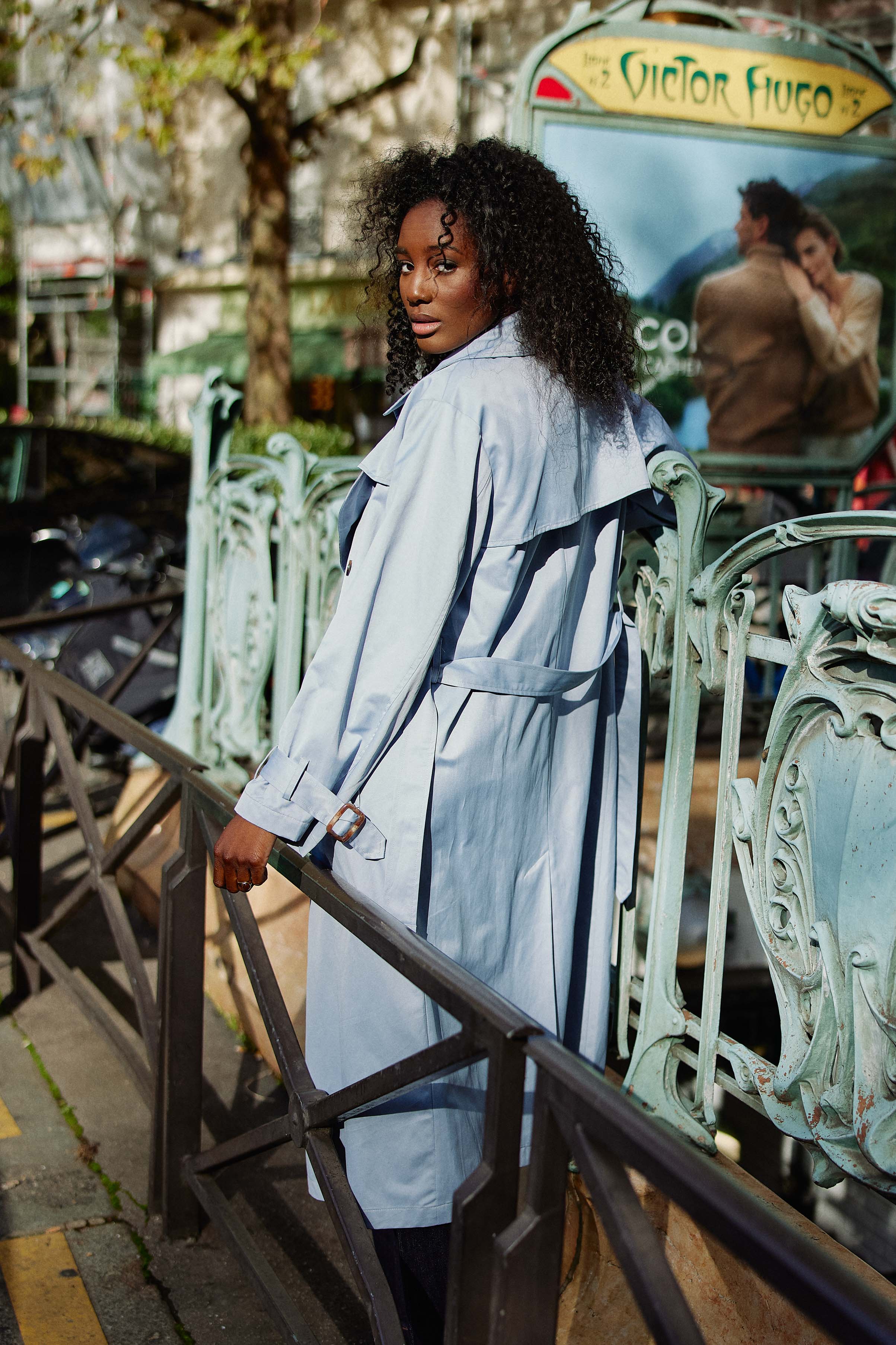 Long sky blue trench coat - Farago
