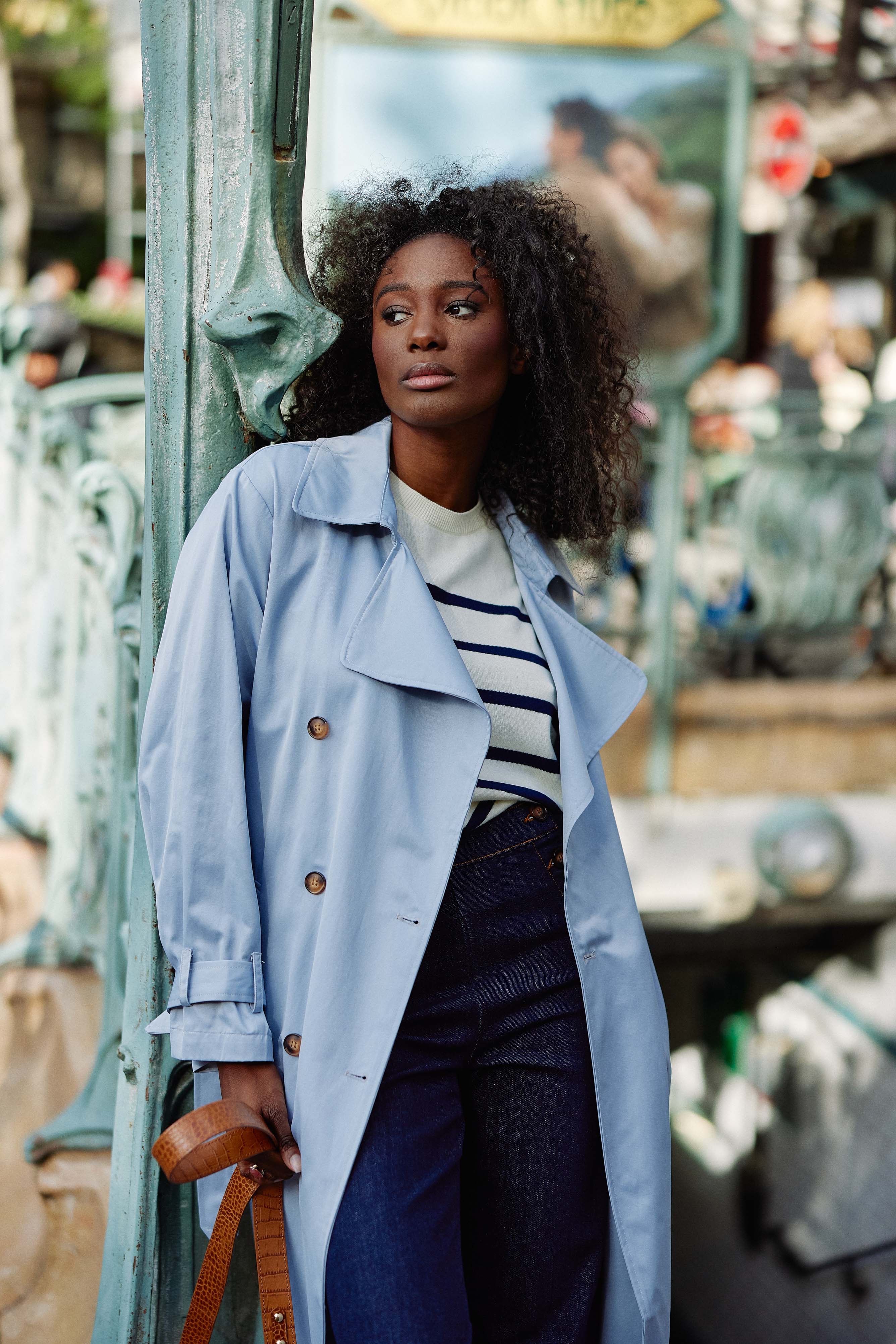 Long sky blue trench coat - Farago