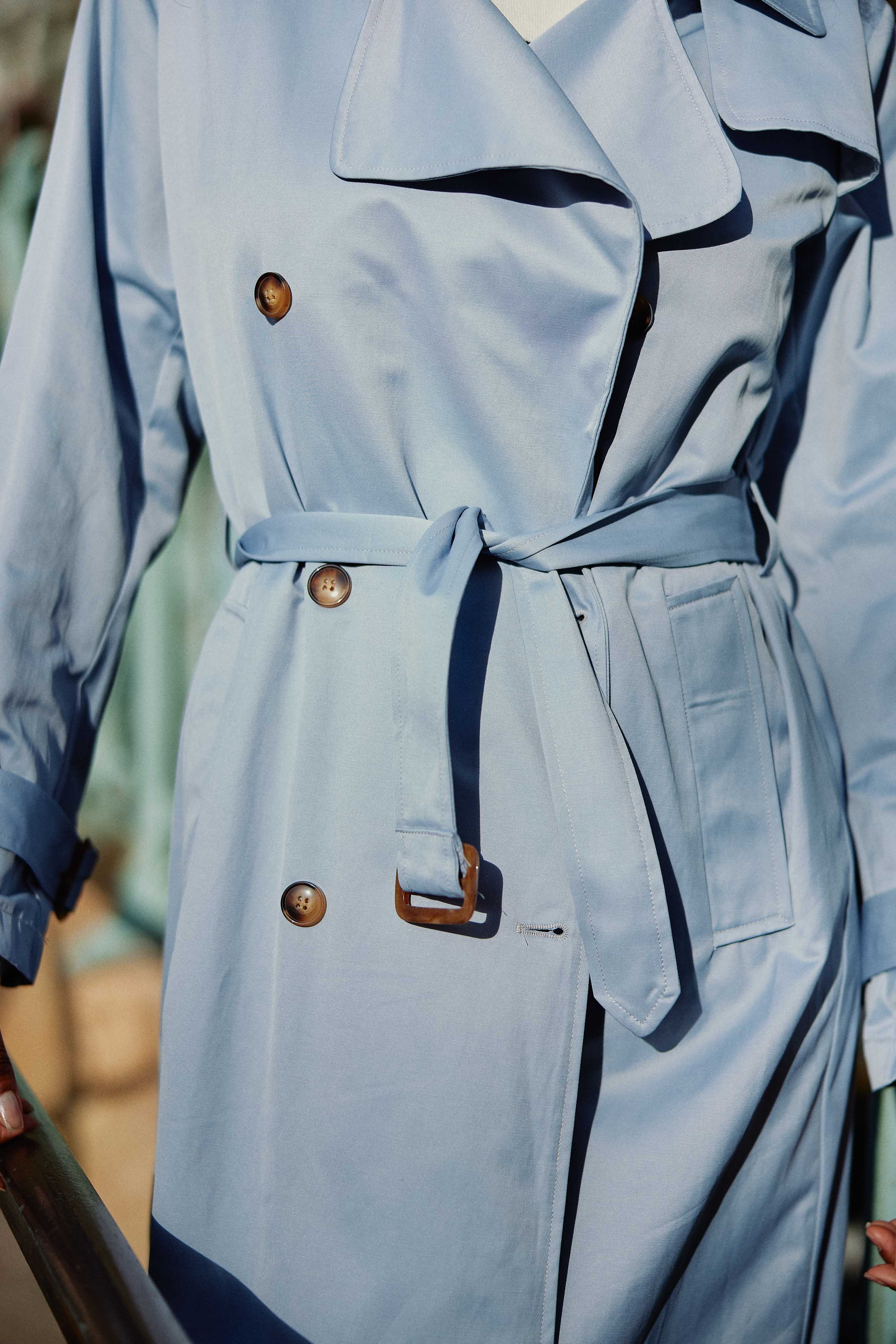 Long sky blue trench coat - Farago