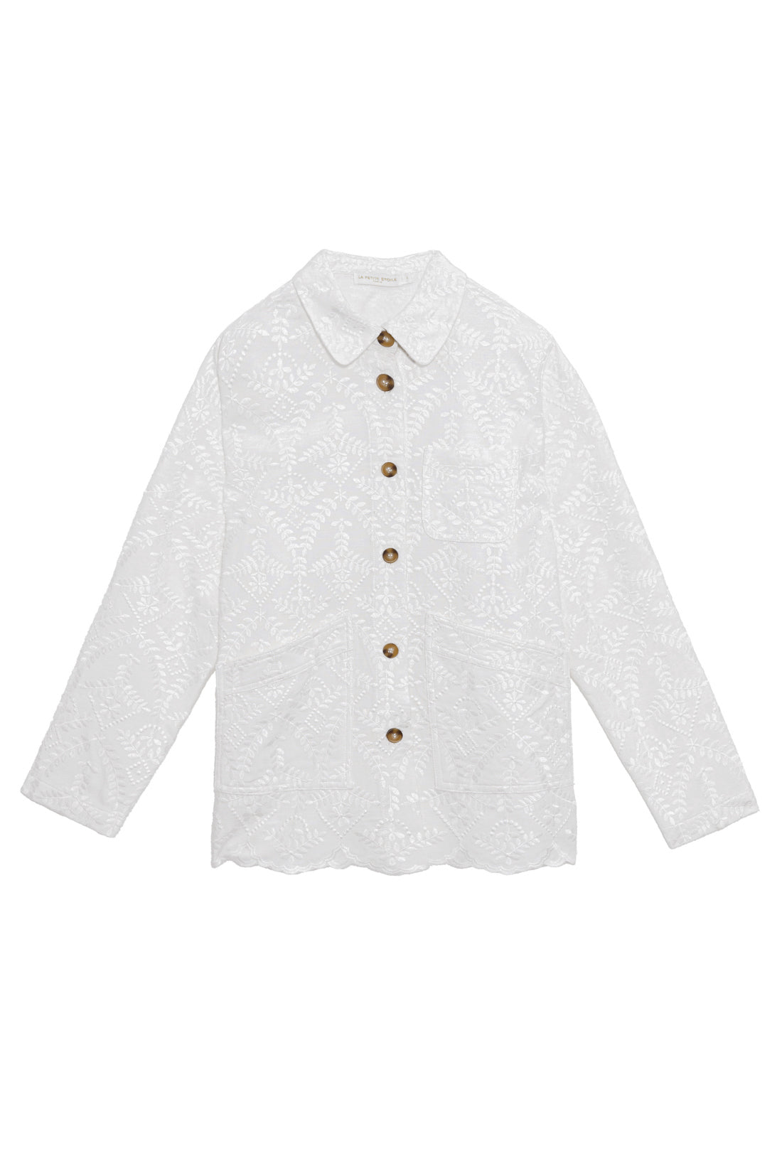 Ecru embroidered pattern jacket - Fauline