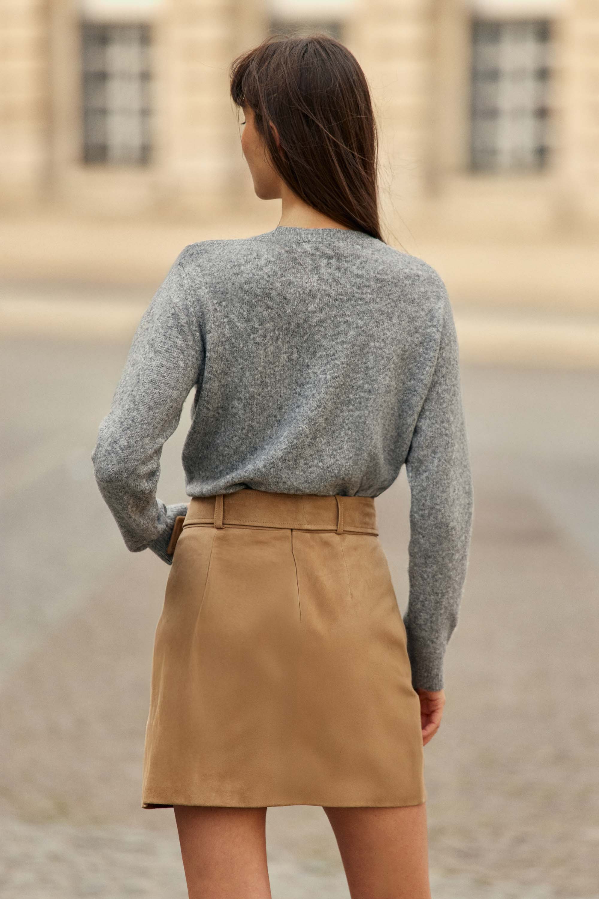 Jupe courte beige - Faustine
