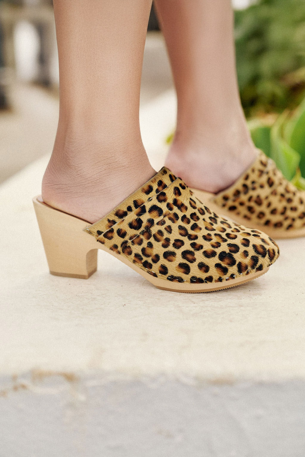 Leopard leather clogs - Gabriel