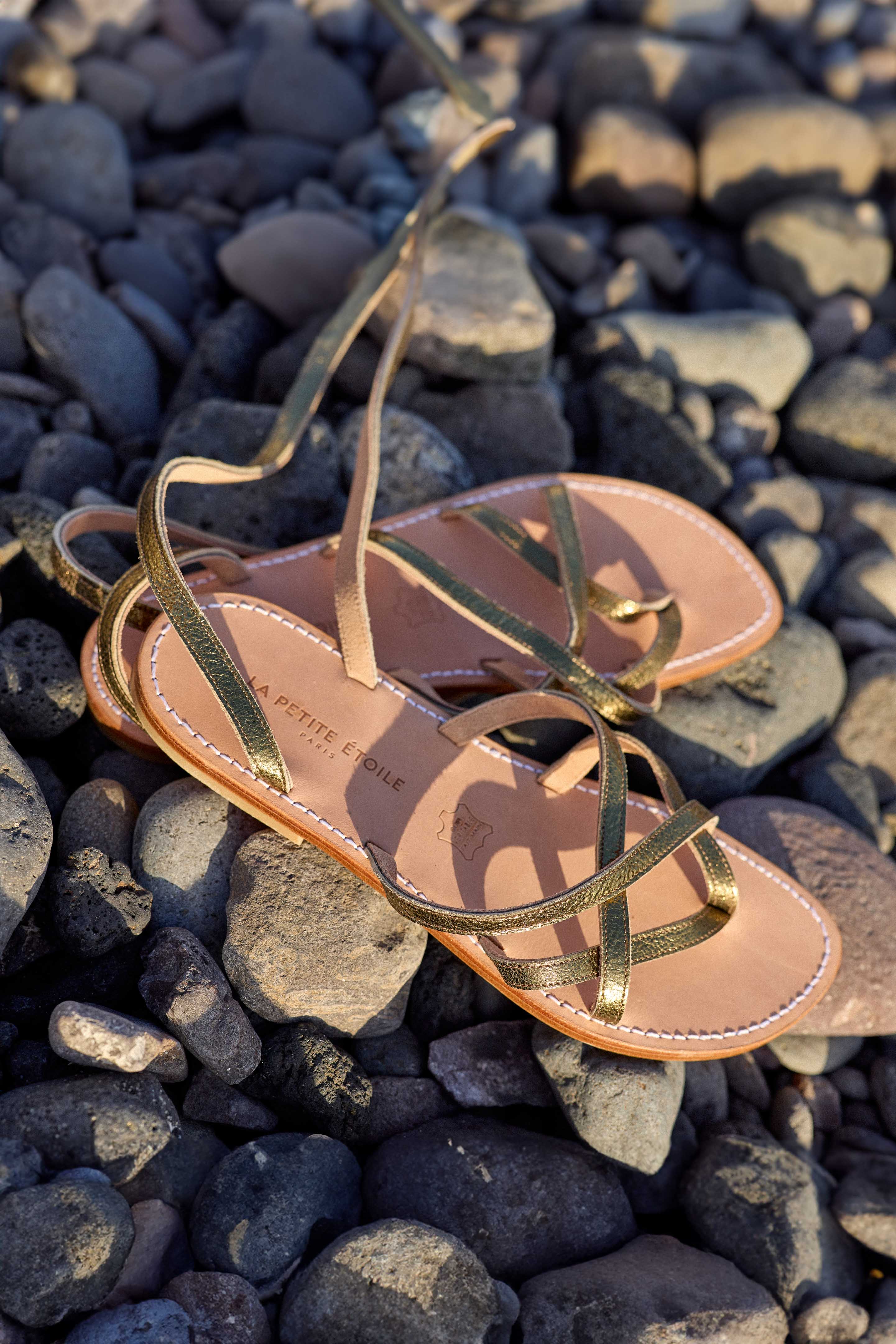 Khaki leather gladiators - Gauthier