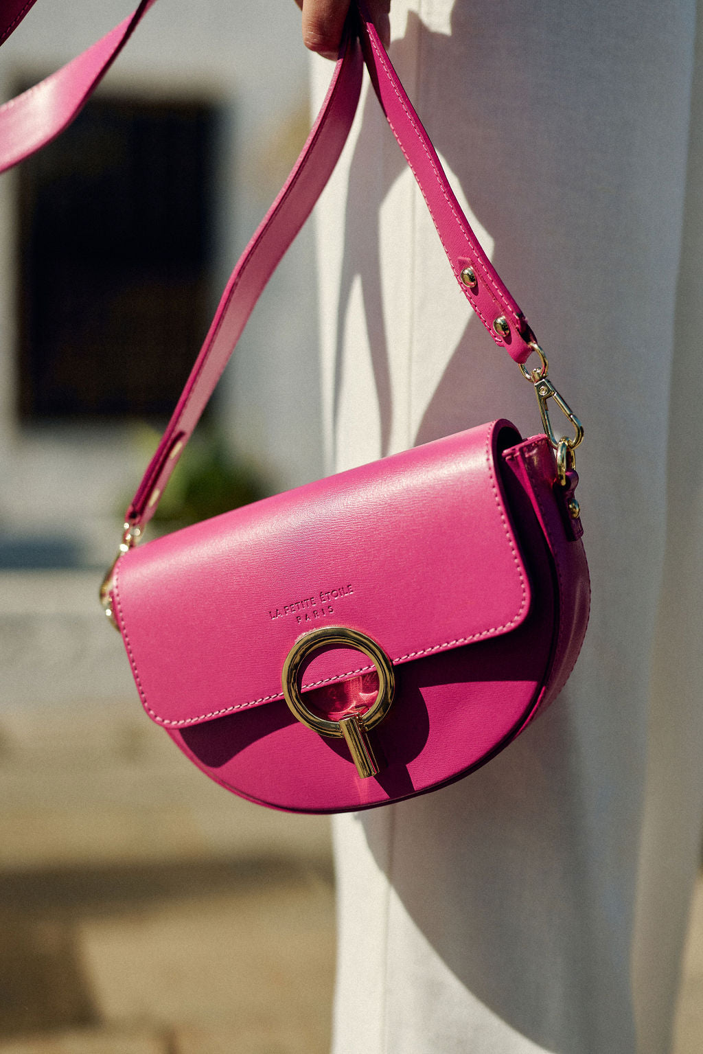 Fuchsia leather bag Jim LA PETITE ÉTOILE Paris - Main Image