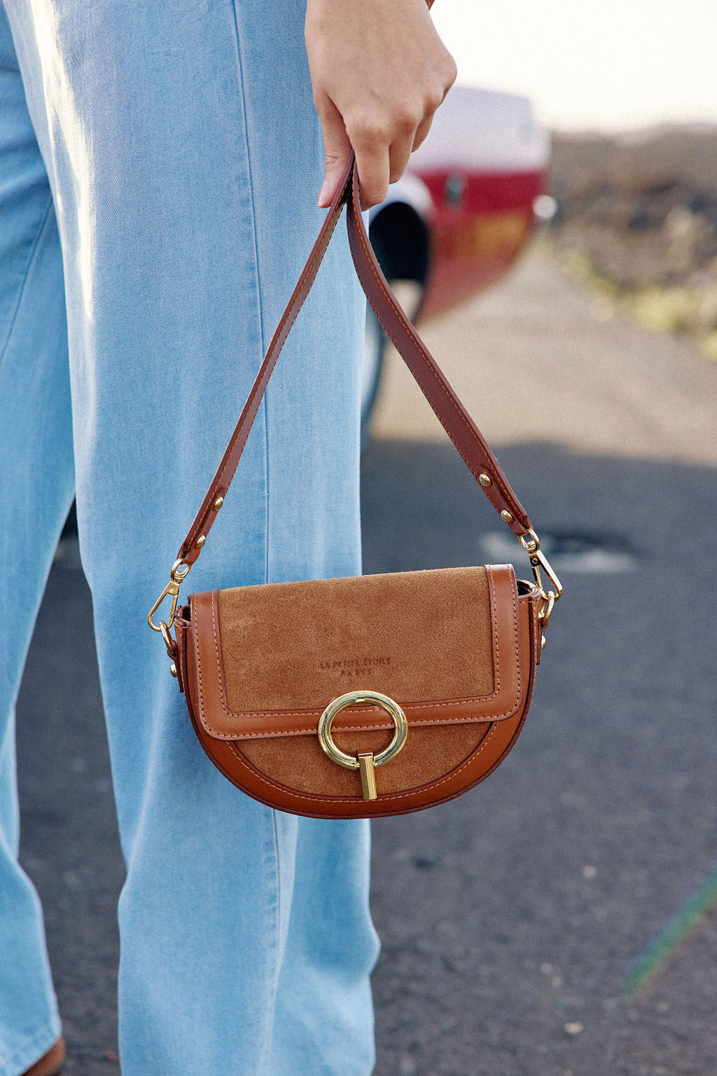 Jim leather bi-material bag