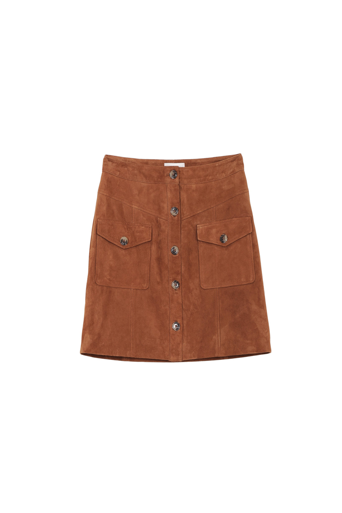 Camel leather skirt - Joely