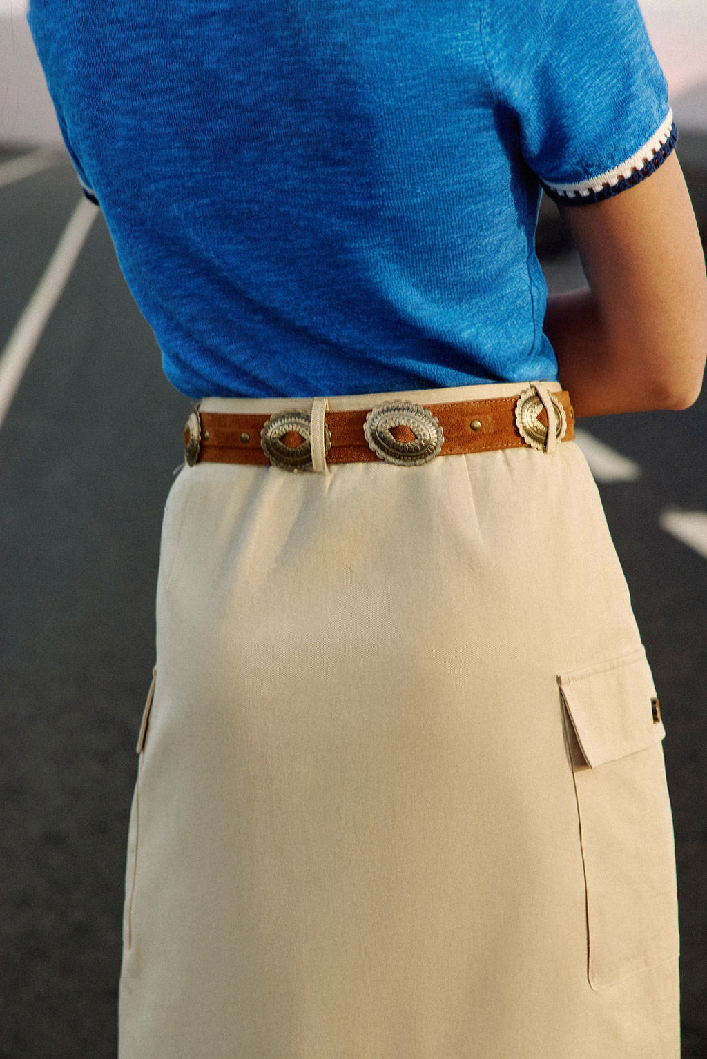 Beige straight skirt - Joey