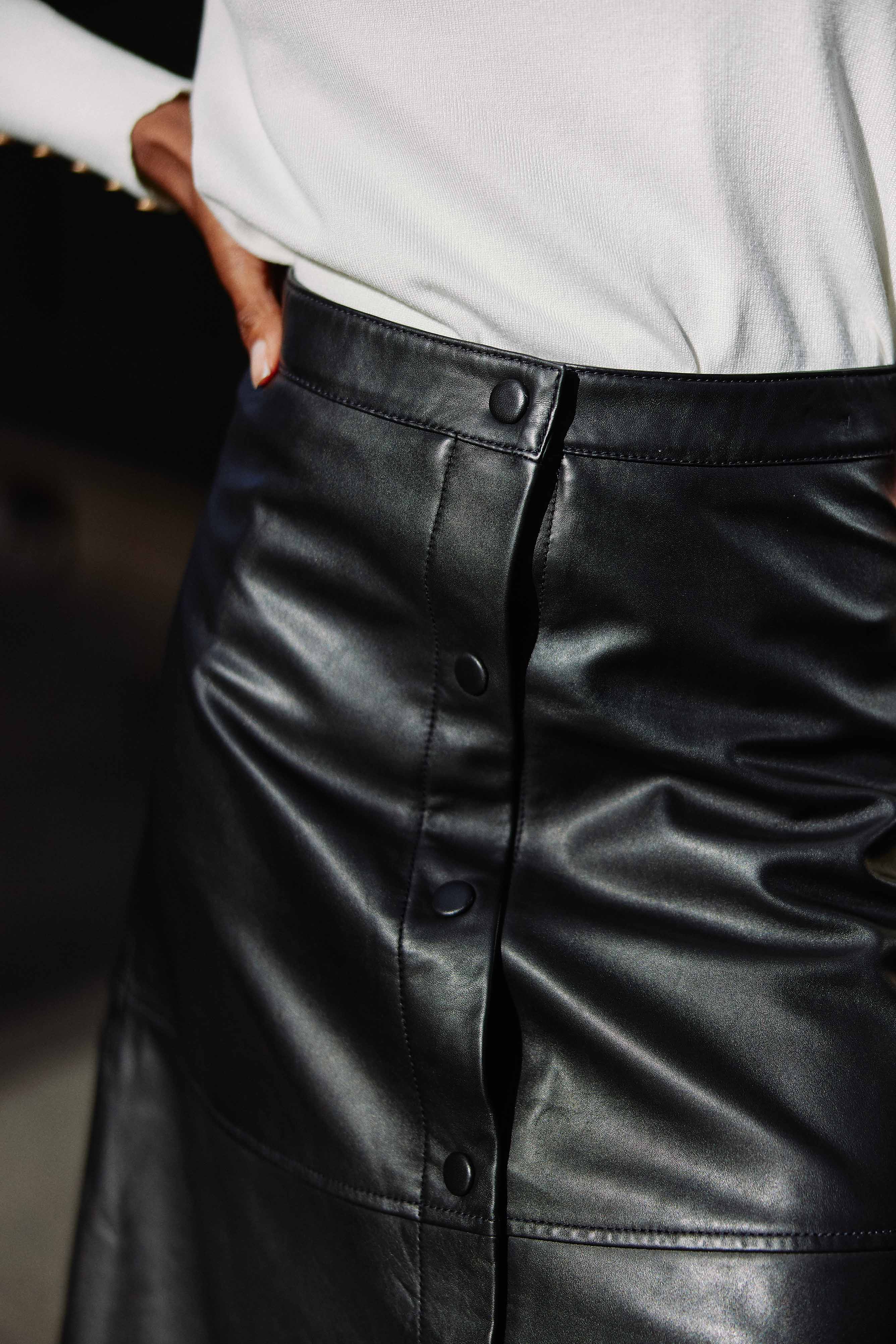 Black leather skirt - Jolene