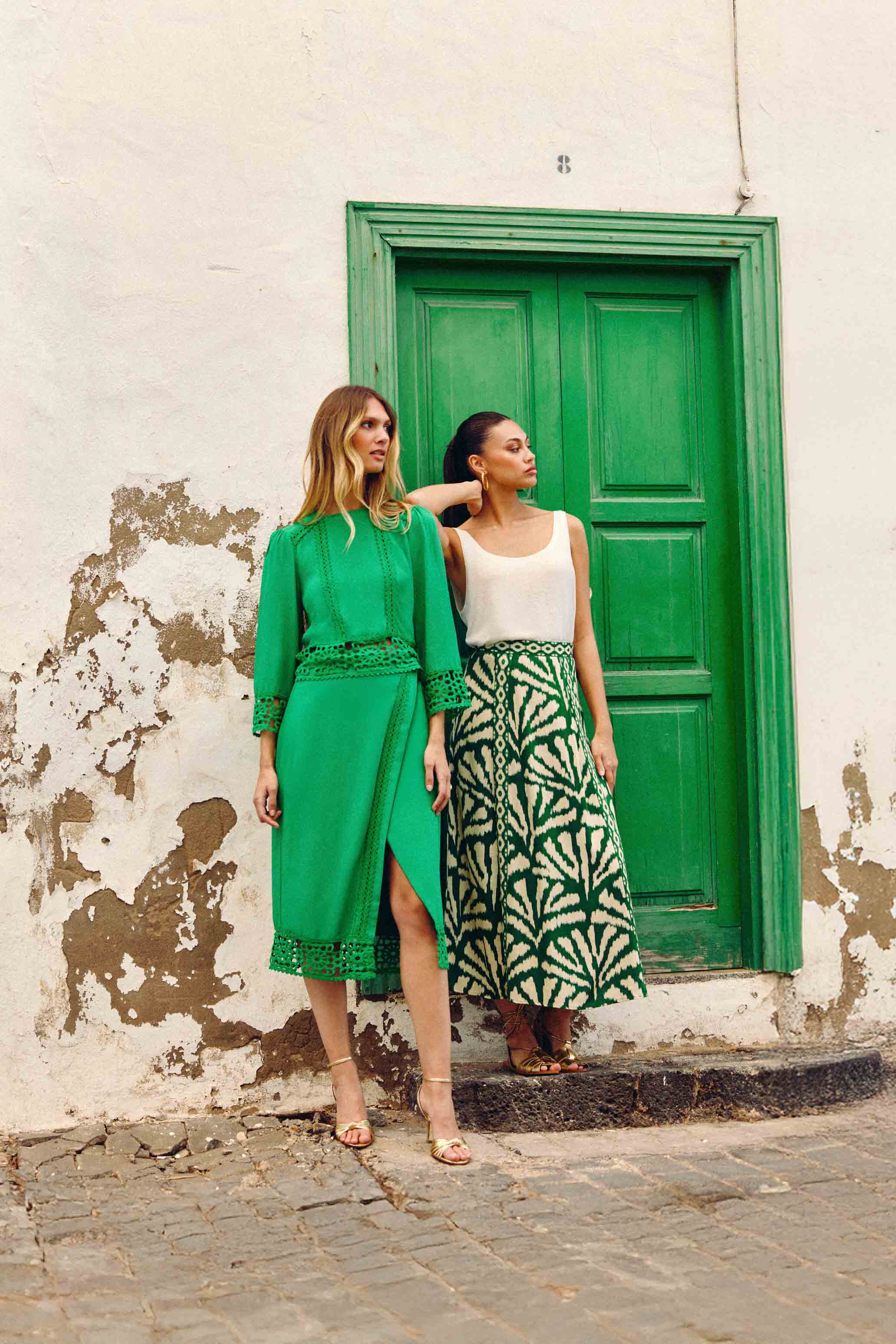 Green wrap skirt - Jolene
