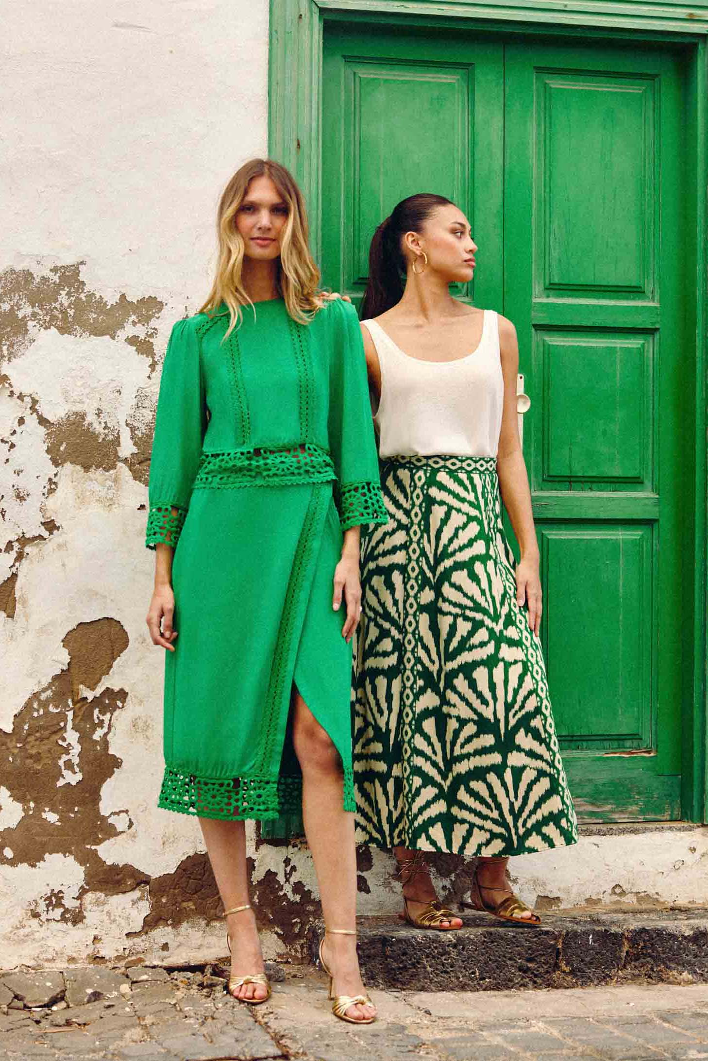 Green wrap skirt - Jolene